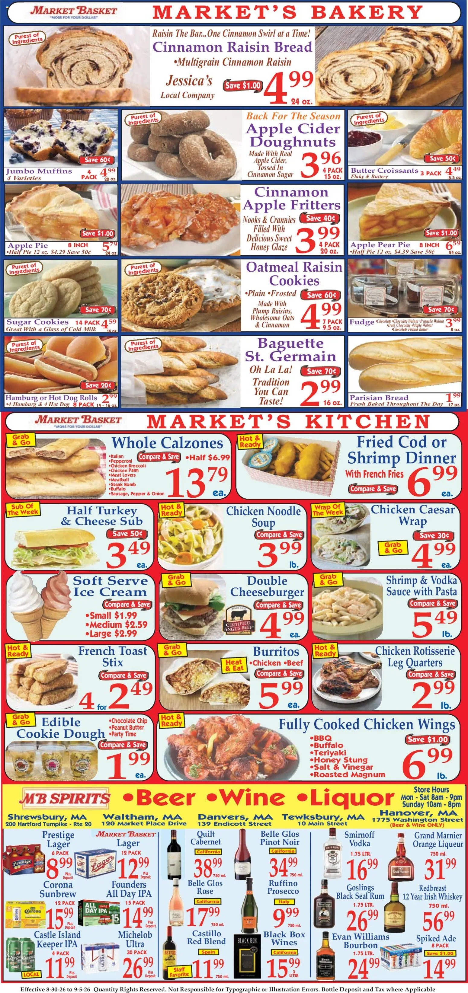 Market Basket Ad - valid from 08/30/2026 | Page: 8 | Products: Broccoli, Bourbon, Pepper, Quilt