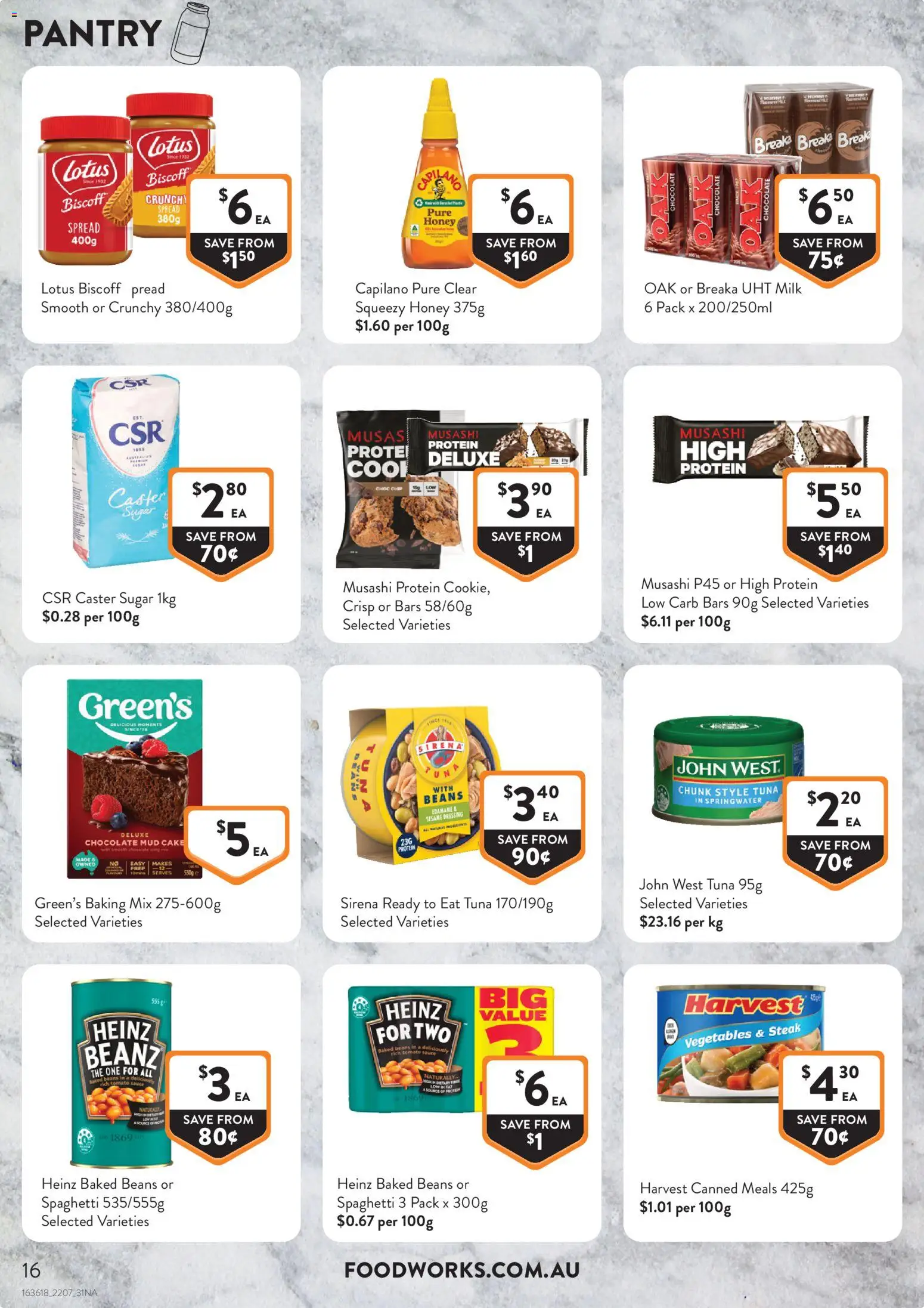 Foodworks catalogue - valid from 22/07/2026 | Page: 16 | Products: Milk, Chocolate, Vegetables, Steak