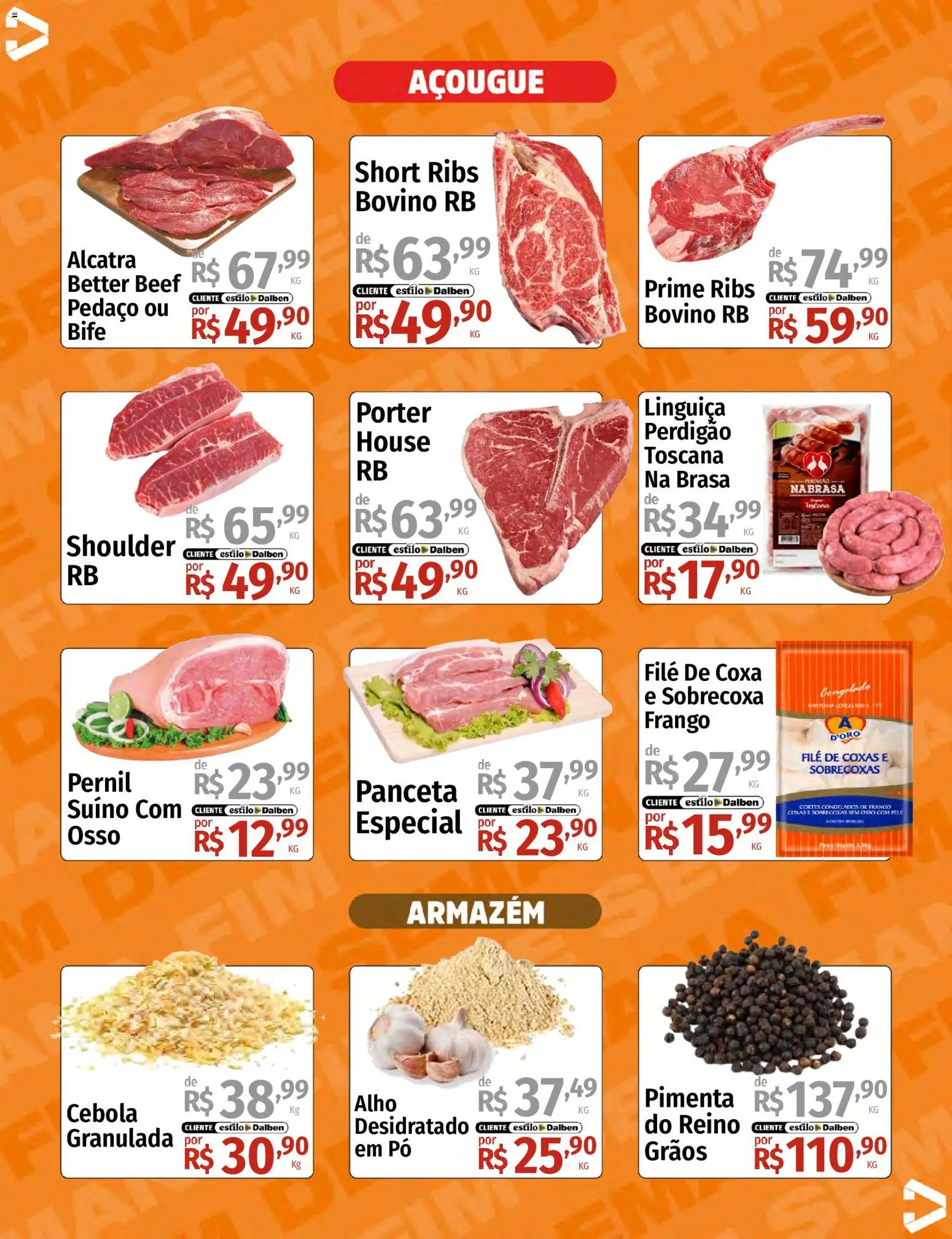 Supermercado Dalben Folheto - válido de 07/08/2026 | Página: 4 | Produtos: Alho, Pimenta, Alcatra, Pernil