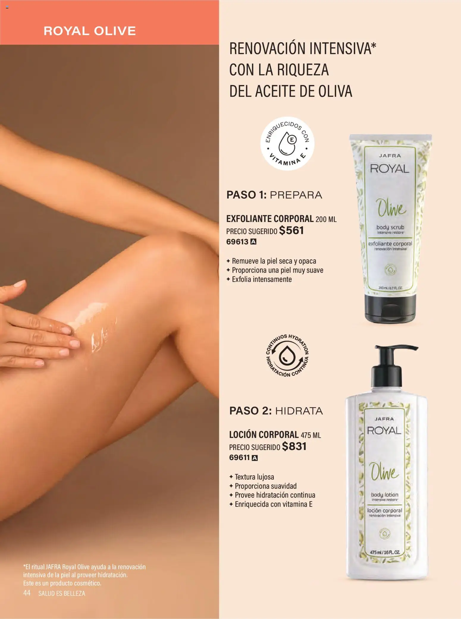 Nuevas ofertas de JAFRA válidas en toda la República Mexicana desde el 01.02.2026. ¡Encuentra las mejores ofertas en JAFRA catálogo Organizador de Ventas! | Página: 44 | Productos: Aceite de oliva, Exfoliante corporal, Aceite, Body
