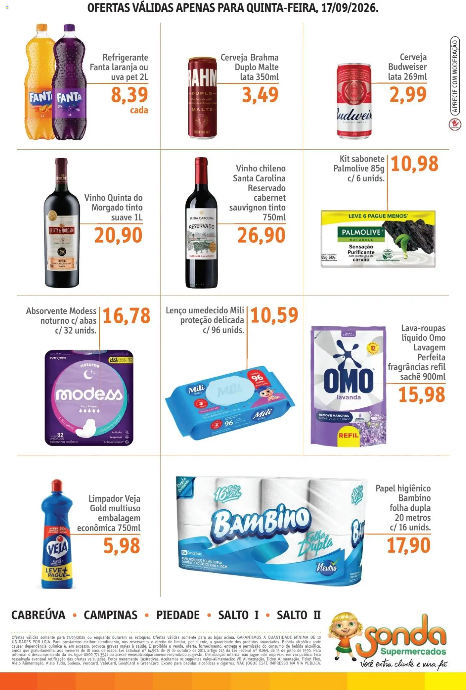 Sonda Folheto - válido de 17/09/2026 | Página: 4 | Produtos: Fanta, Bebidas, Lenço umedecido, Refrigerante