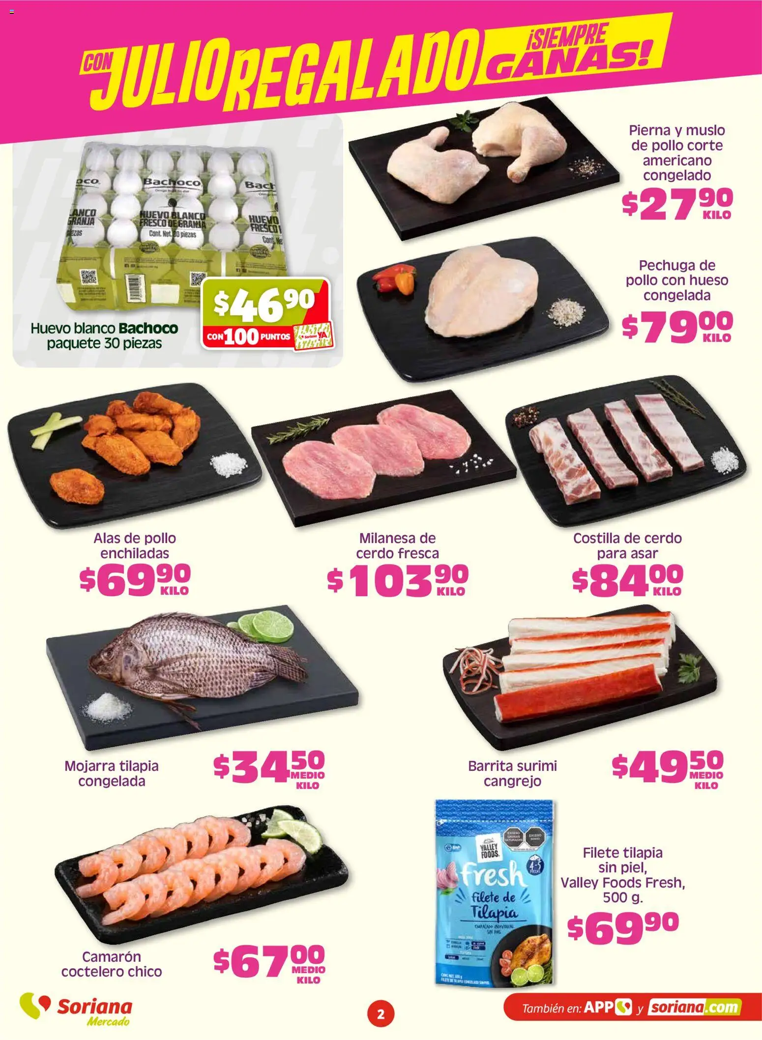 Nuevas ofertas de Soriana válidas en toda la República Mexicana desde el 12.06.2026. ¡Encuentra las mejores ofertas en Soriana Fin de Semana Mercado: Nuevo León! | Página: 2 | Productos: Pollo, Milanesa, Huevo, Cerdo