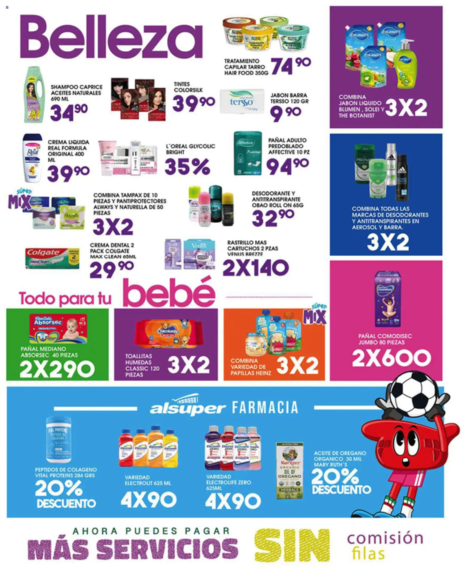 Nuevas ofertas de Alsuper válidas en toda la República Mexicana desde el 29.05.2026. ¡Encuentra las mejores ofertas en Alsuper folleto Laguna! | Página: 4 | Productos: Desodorante, Antitranspirante, Rastrillo, Body