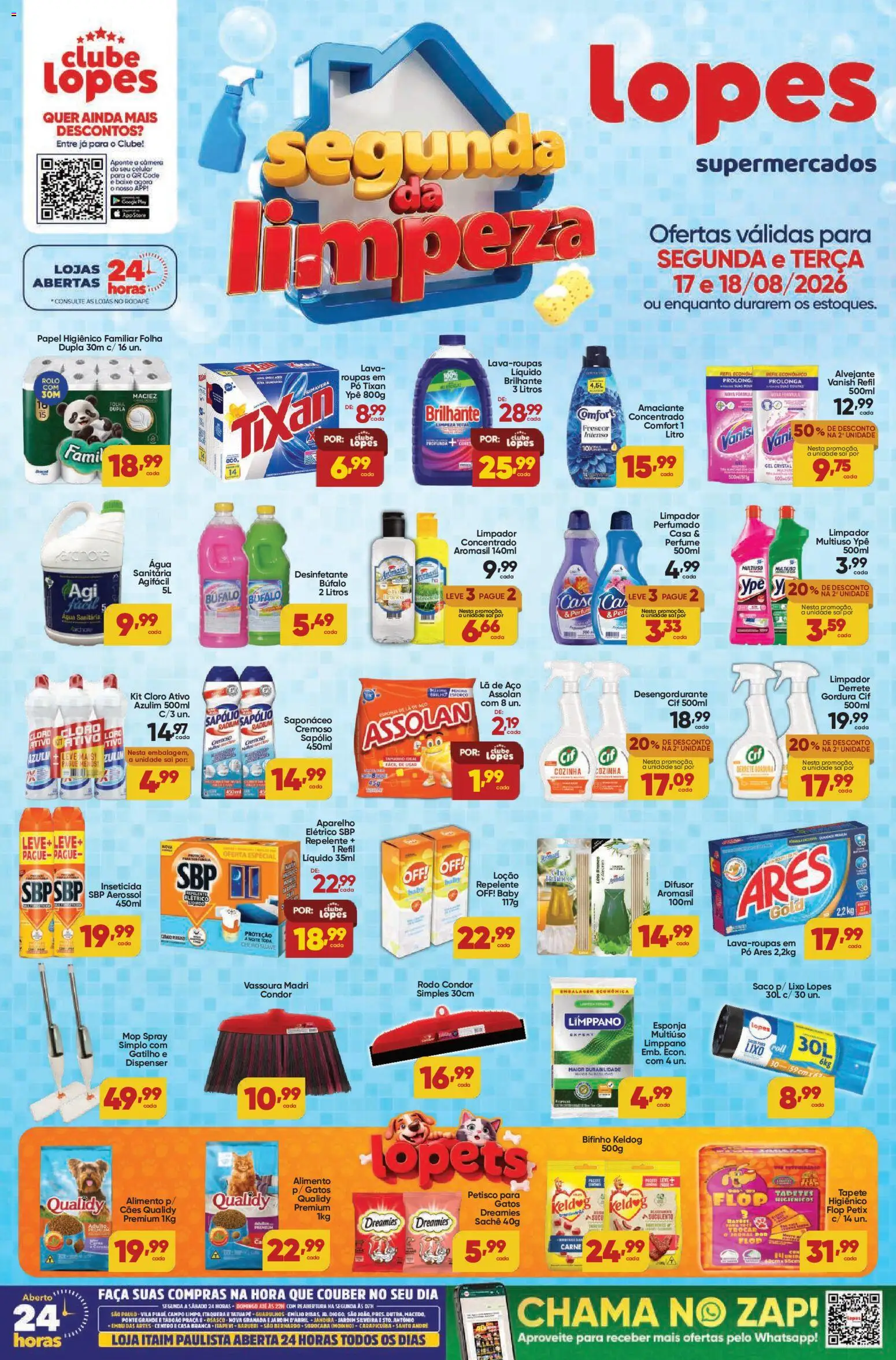 Lopes Supermercados Folheto - válido de 17/08/2026 | Página: 1 | Produtos: Celular, Cloro, Saponáceo, Rodapé