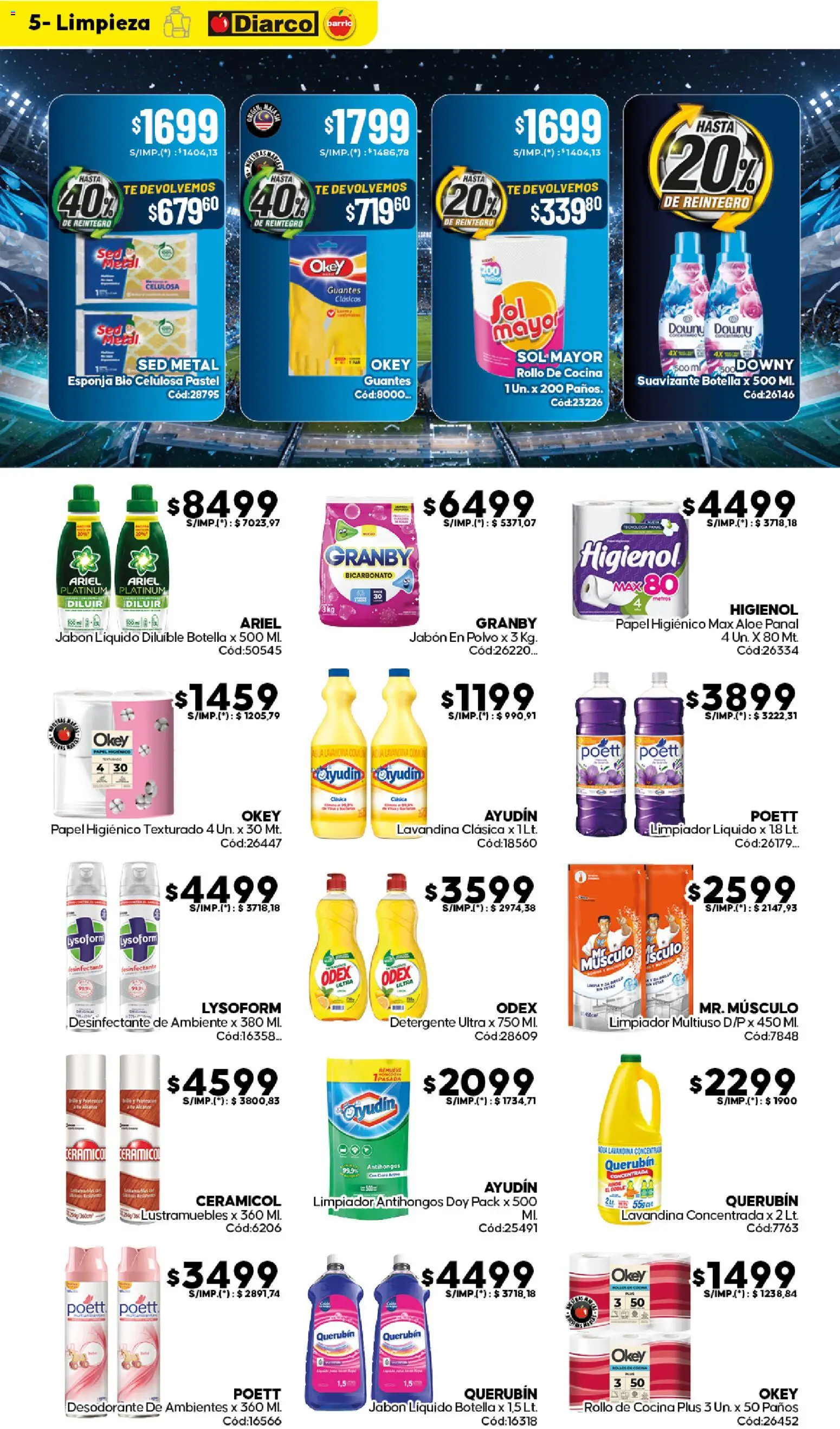 Diarco - Ofertas Diarco Barrio │ válido desde el 01.06.2026 | Página: 5 | Productos: Papel higiénico, Botella, Polvo, Guantes