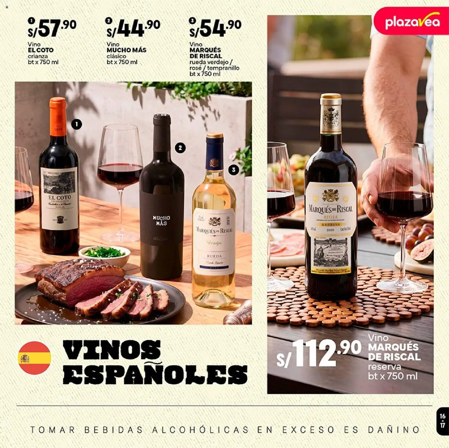 Catálogo Plaza Vea válido desde 24/08/2026 | Página: 17 | Productos: Bebidas, Vino