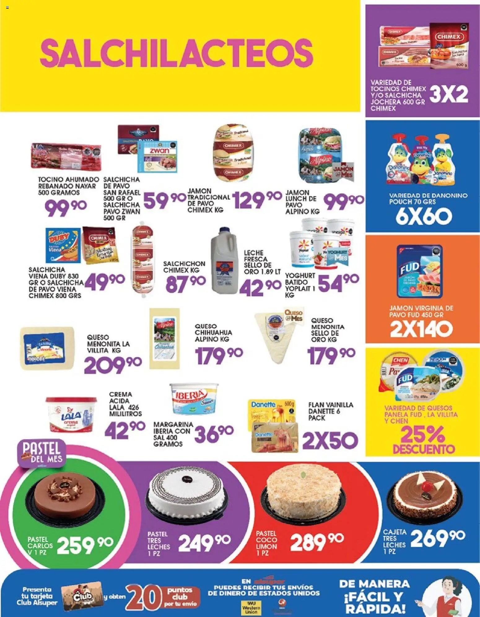 Nuevas ofertas de Alsuper válidas en toda la República Mexicana desde el 23/06/2026. ¡Encuentra las mejores ofertas en Alsuper folleto! | Página: 3 | Productos: Crema, Leche, Pastel, Margarina