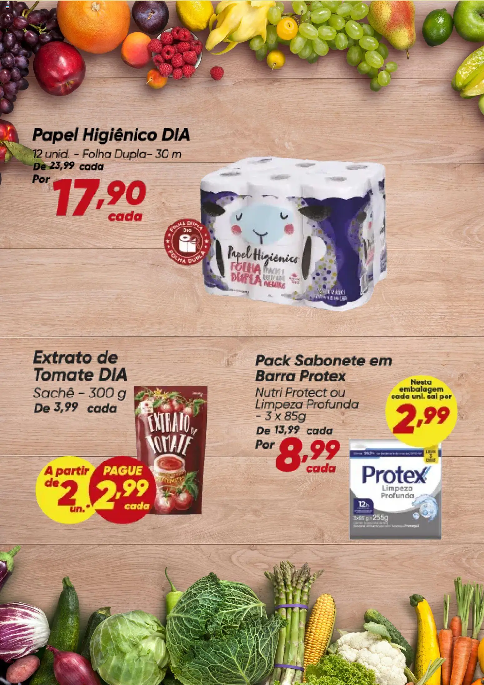Dia Folheto - válido de 13/08/2026 | Página: 3 | Produtos: Tomate, Sabonete, Papel higiênico