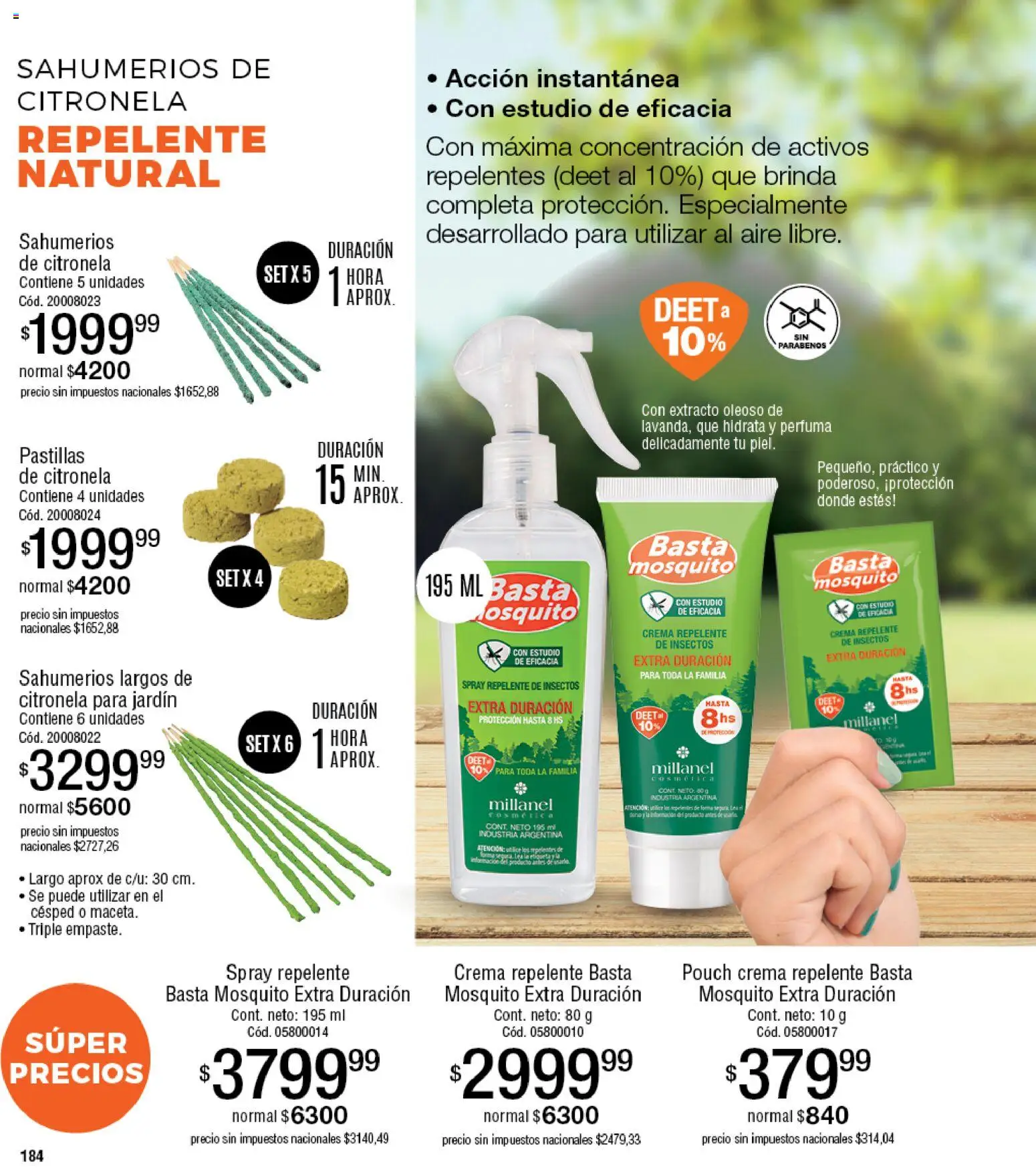 Millanel - Catálogo │ válido desde el 30/03/2026 | Página: 184 | Productos: Repelente, Citronela, Repelente de insectos, Crema