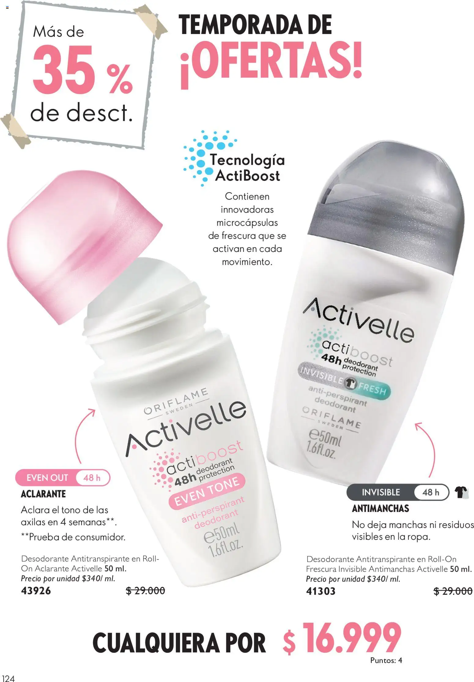 Oriflame revista - valida desde el 11/07/2026 | Página: 124 | Productos: Desodorante, Antitranspirante