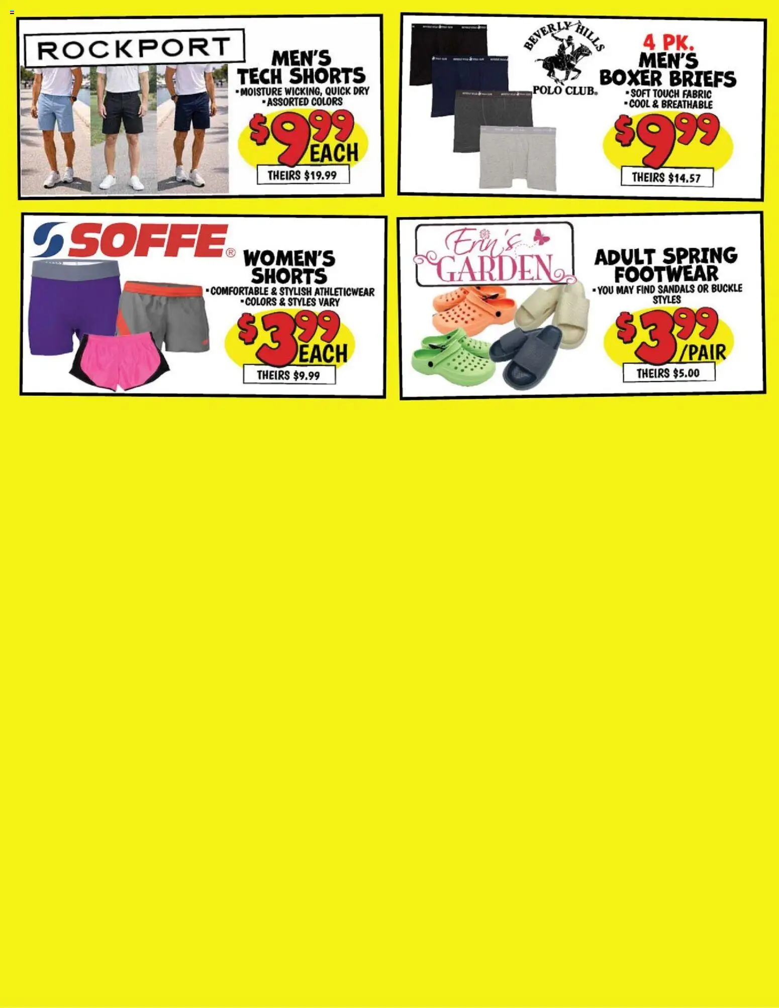 Ollie's Ad - valid from 07/08/2026 | Page: 6 | Products: Shorts, Briefs, Sandals