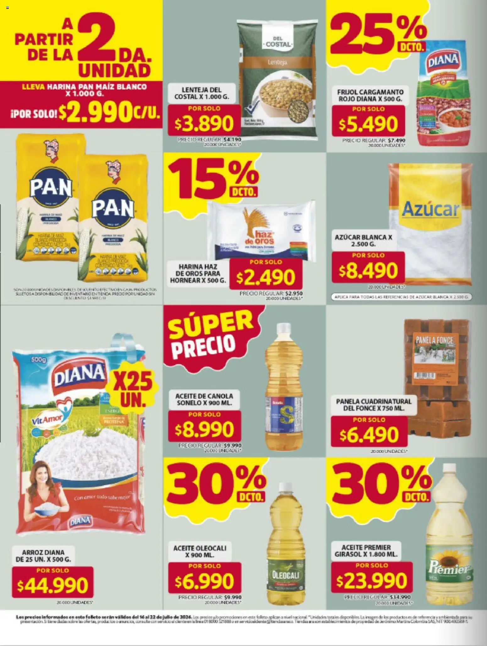 Ara revista - valida desde el 16/07/2026 | Página: 9 | Productos: Arroz, Harina, Maiz, Panela