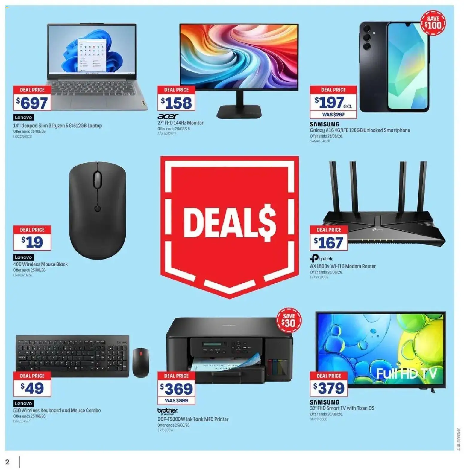 Officeworks - Beacon Deals 11/08 - 11/08/2026 > weekly / monthly specials | Page: 2 | Products: Monitor, Mouse, Keyboard, Smart tv
