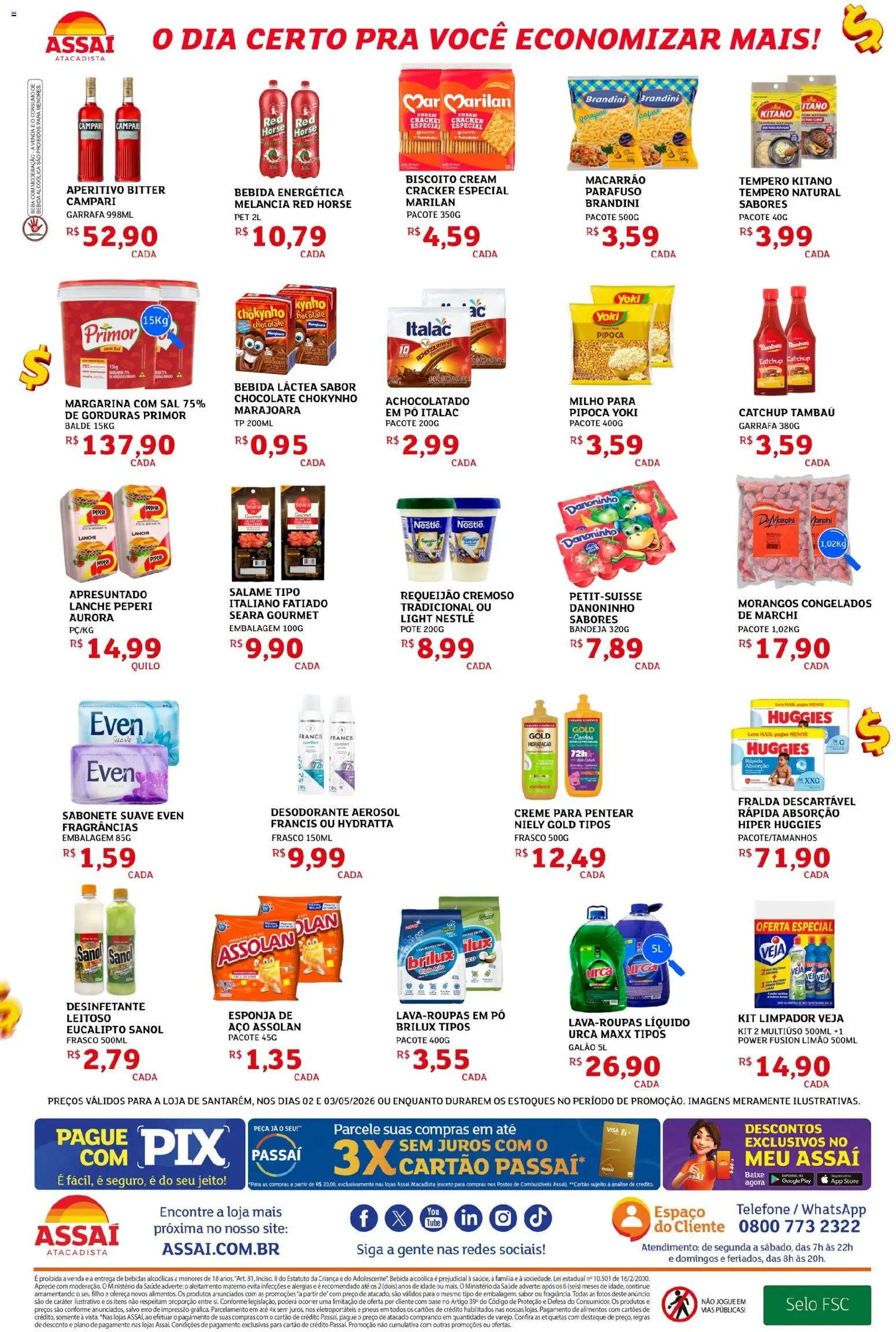 Assaí Atacadista Folheto - válido de 02.05.2026 | Página: 2 | Produtos: Biscoito, Pneus, Base, Desinfetante