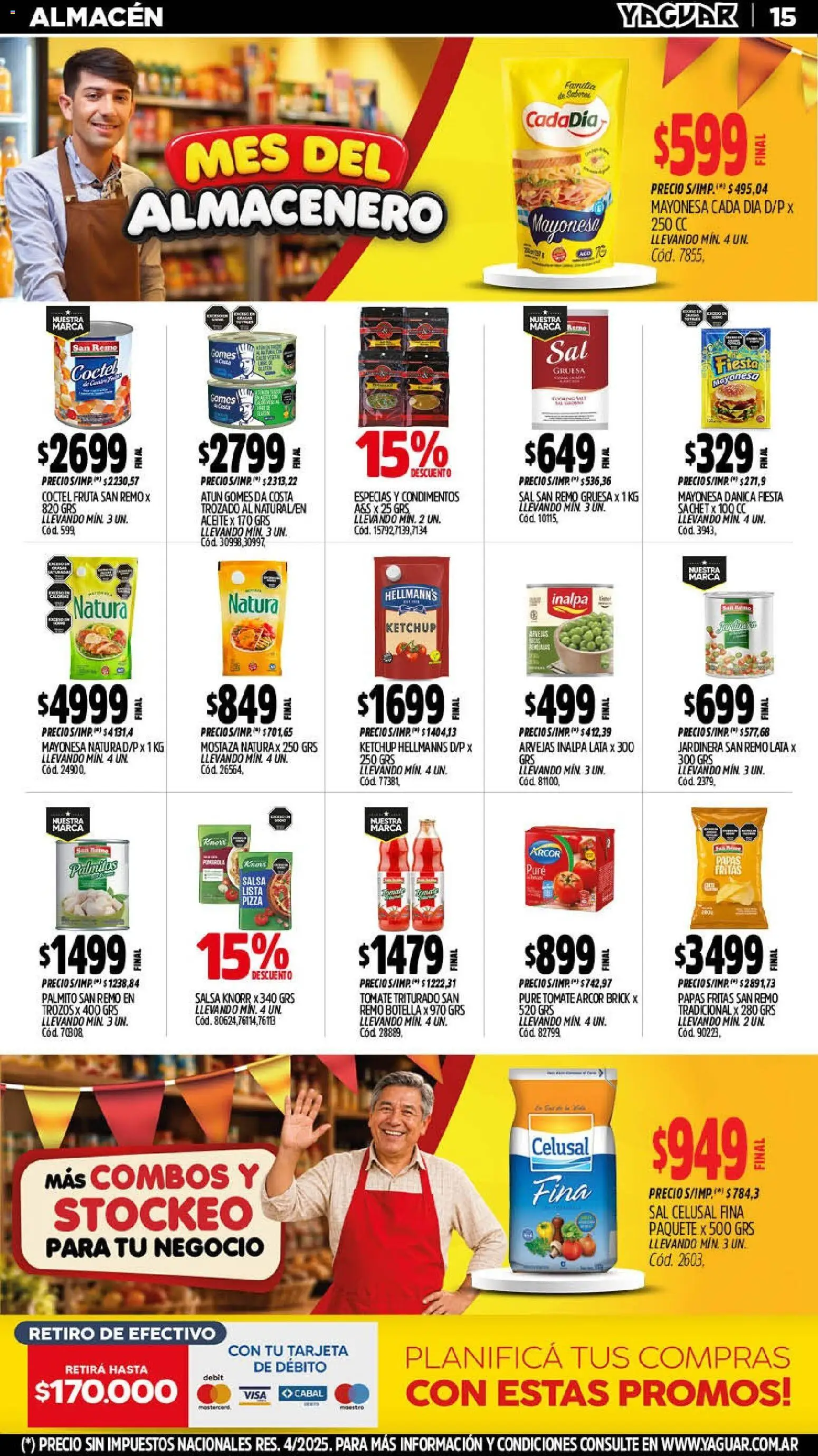Yaguar - Oferta Semanal Misiones │ válido desde el 07/09/2026 | Página: 15 | Productos: Papas, Tomate, Pizza, Papas fritas