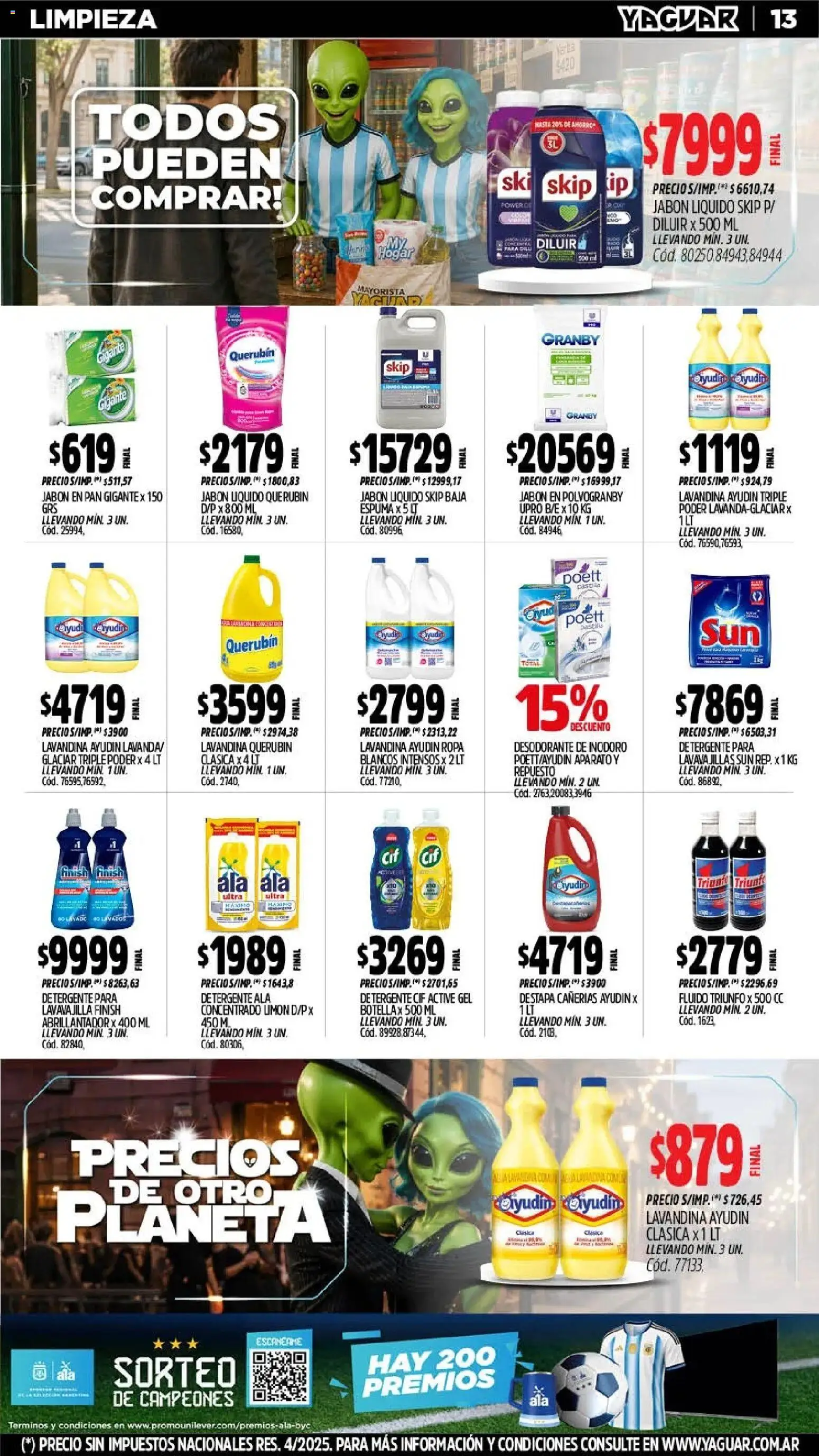 Yaguar - Oferta Semanal General Roca │ válido desde el 13/07/2026 | Página: 15 | Productos: Lavandina, Abrillantador, Limón, Ropa