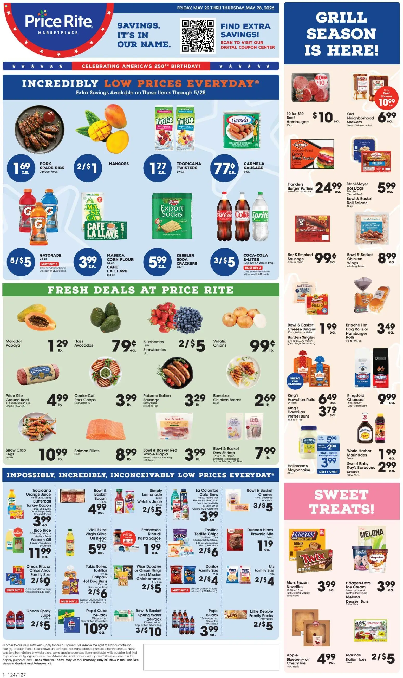 Price Rite Weekly Ad - valid from 22.05.2026 | Page: 1 | Products: Basket, Pork, Pasta, Cream