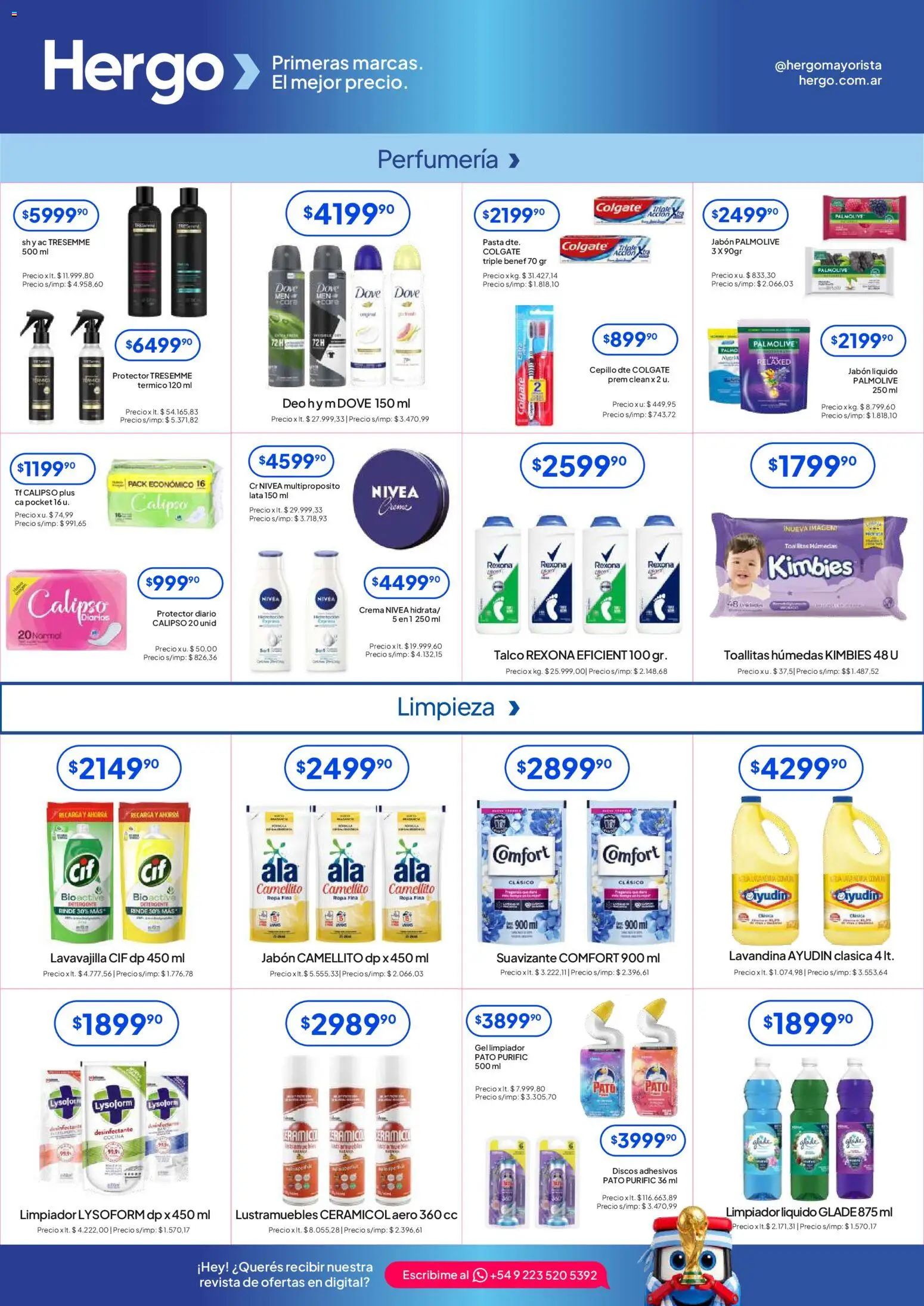 Hergo catálogo │ válido desde el 20.05.2026 | Página: 5 | Productos: Desinfectante, Lavandina, Suavizante, Limpiador