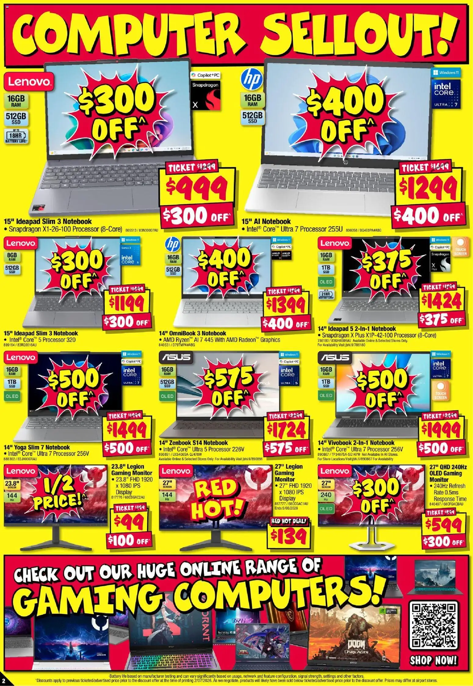 JB Hi-Fi catalogue - valid from 16/07/2026 | Page: 2 | Products: Battery, Notebook, Computer, Screen