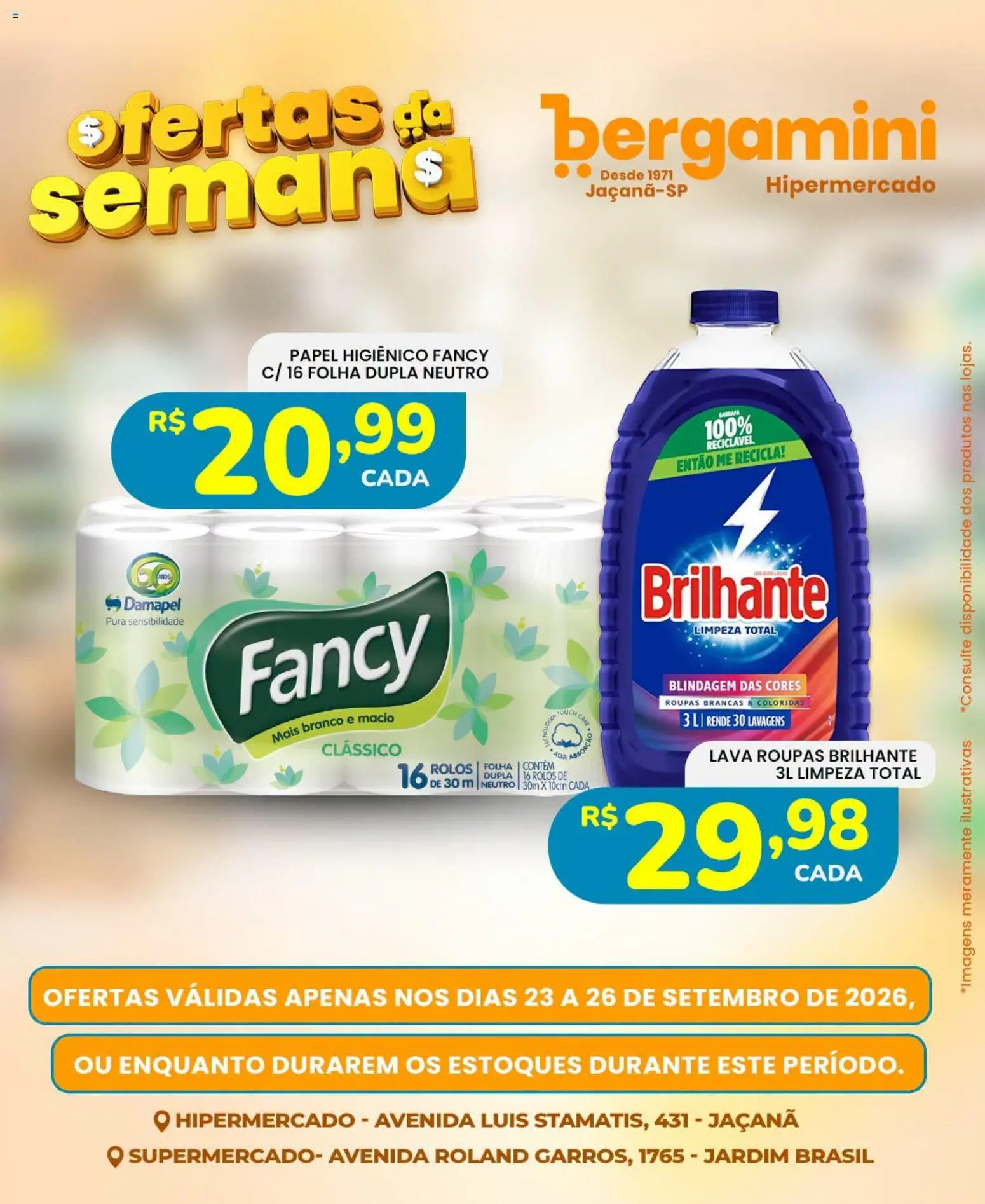 Supermercado Bergamini Folheto - válido de 23/09/2026 | Página: 10 | Produtos: Roupas, Papel higiênico