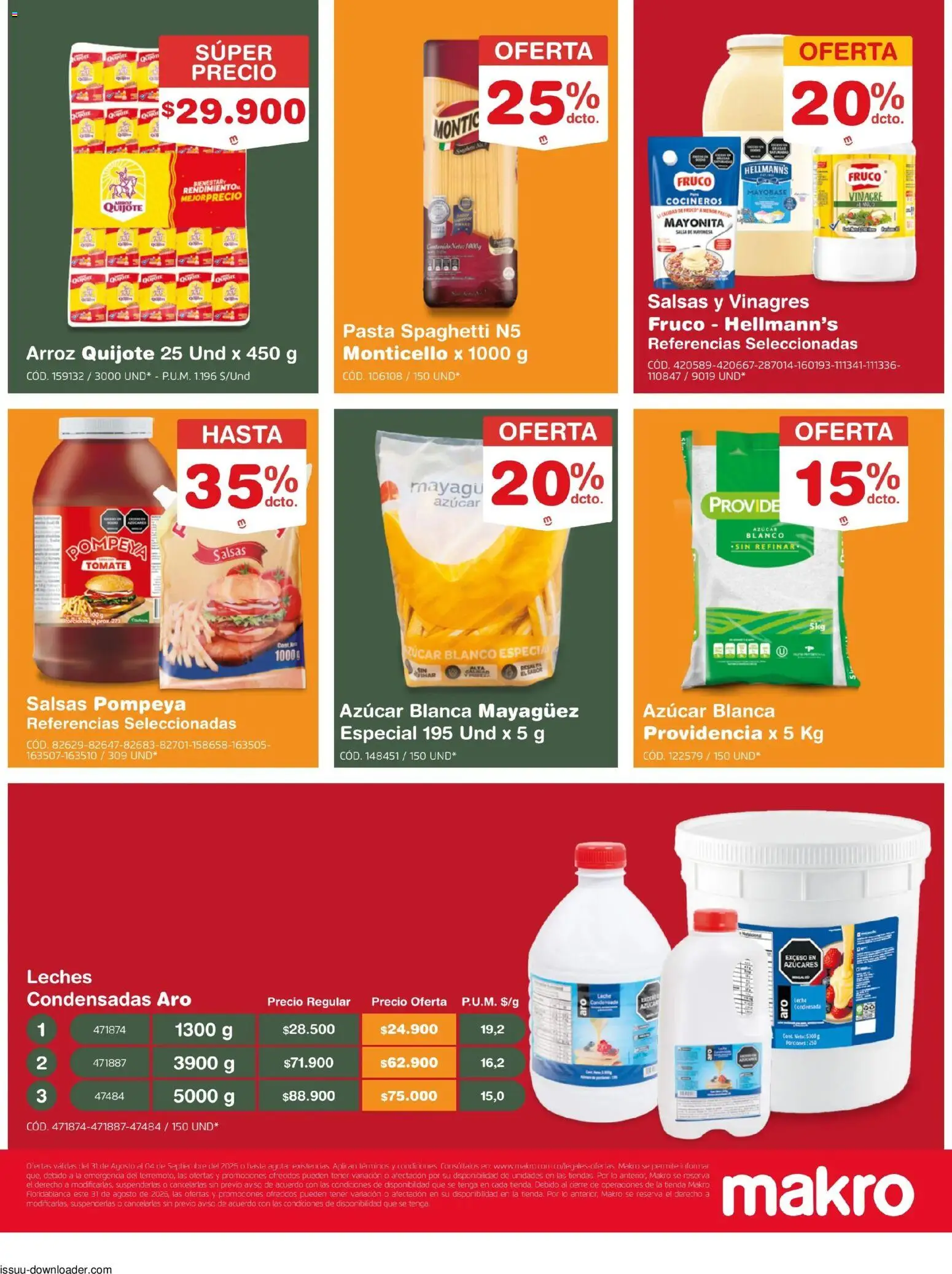 Makro revista - valida desde el 31/08/2026 | Página: 4 | Productos: Salsas, Azucar, Mayonesa, Vinagre
