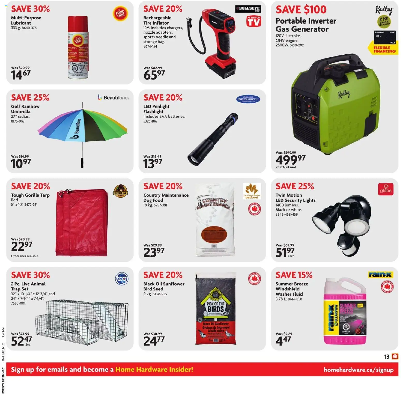Home Hardware flyer valid from 09.04.2026 | Page: 14 | Products: Umbrella, Oil
