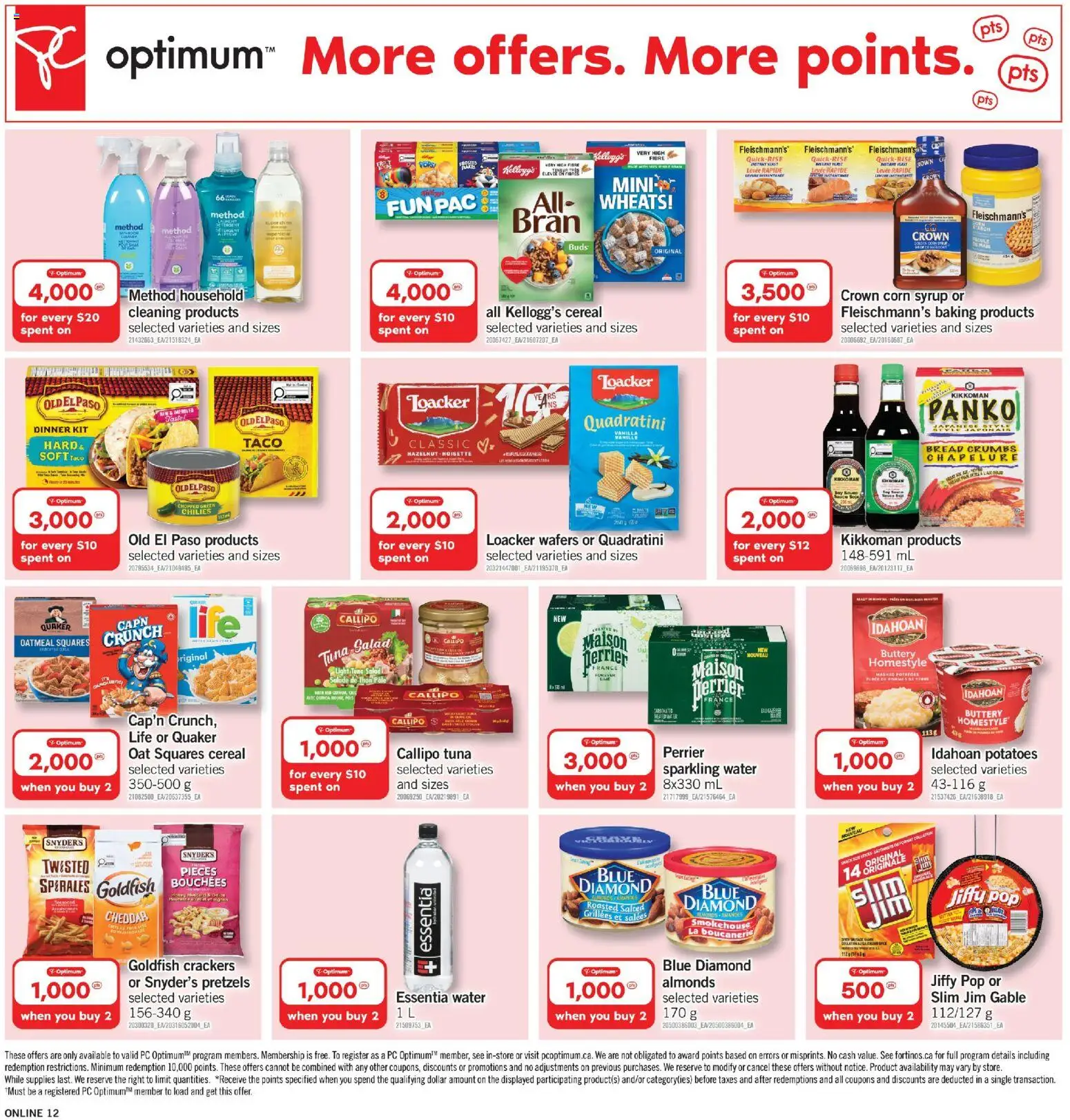 Fortinos flyer valid from Jul 16, 2026 | Page: 12 | Products: Oatmeal, Salad, Almonds, Tuna salad