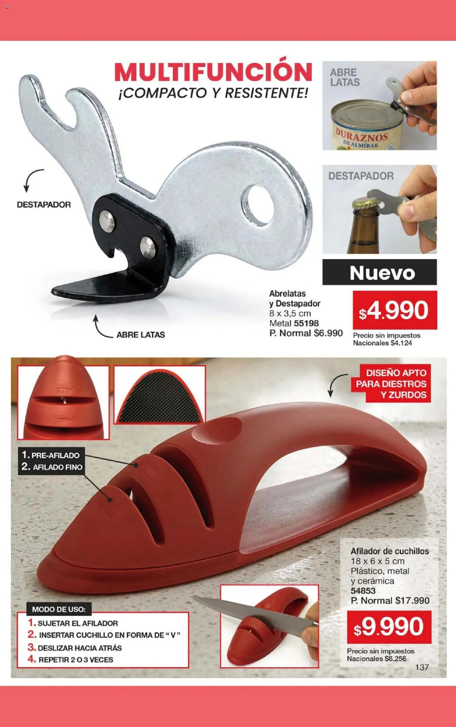Gigot - CAMPAÑA 13 │ válido desde el 23/08/2026 | Página: 143 | Productos: Cuchillo, Cuchillos, Duraznos, Destapador