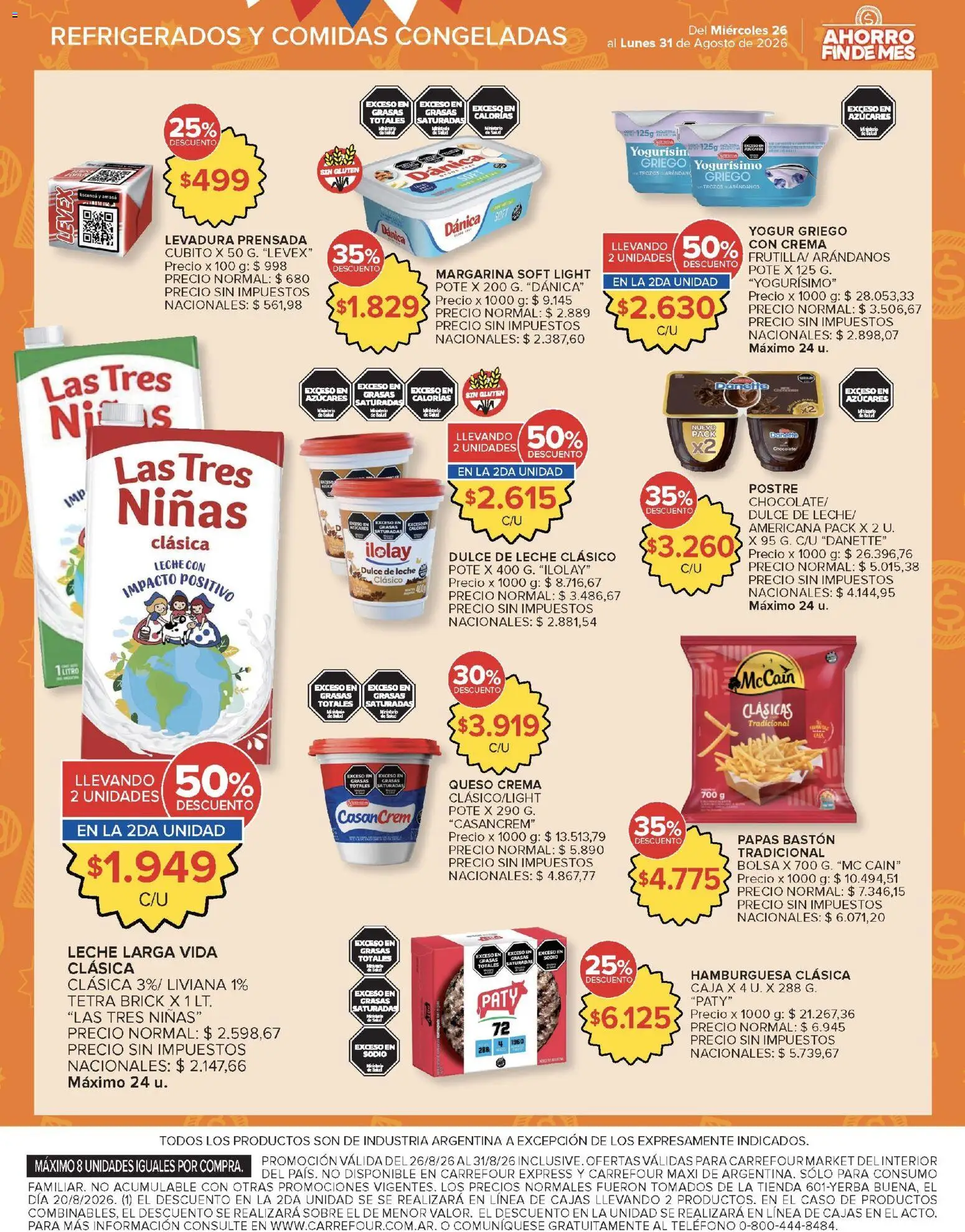 Carrefour Market catálogo │ válido desde el 26/08/2026 | Página: 8 | Productos: Sobre, Papas, Queso, Crema