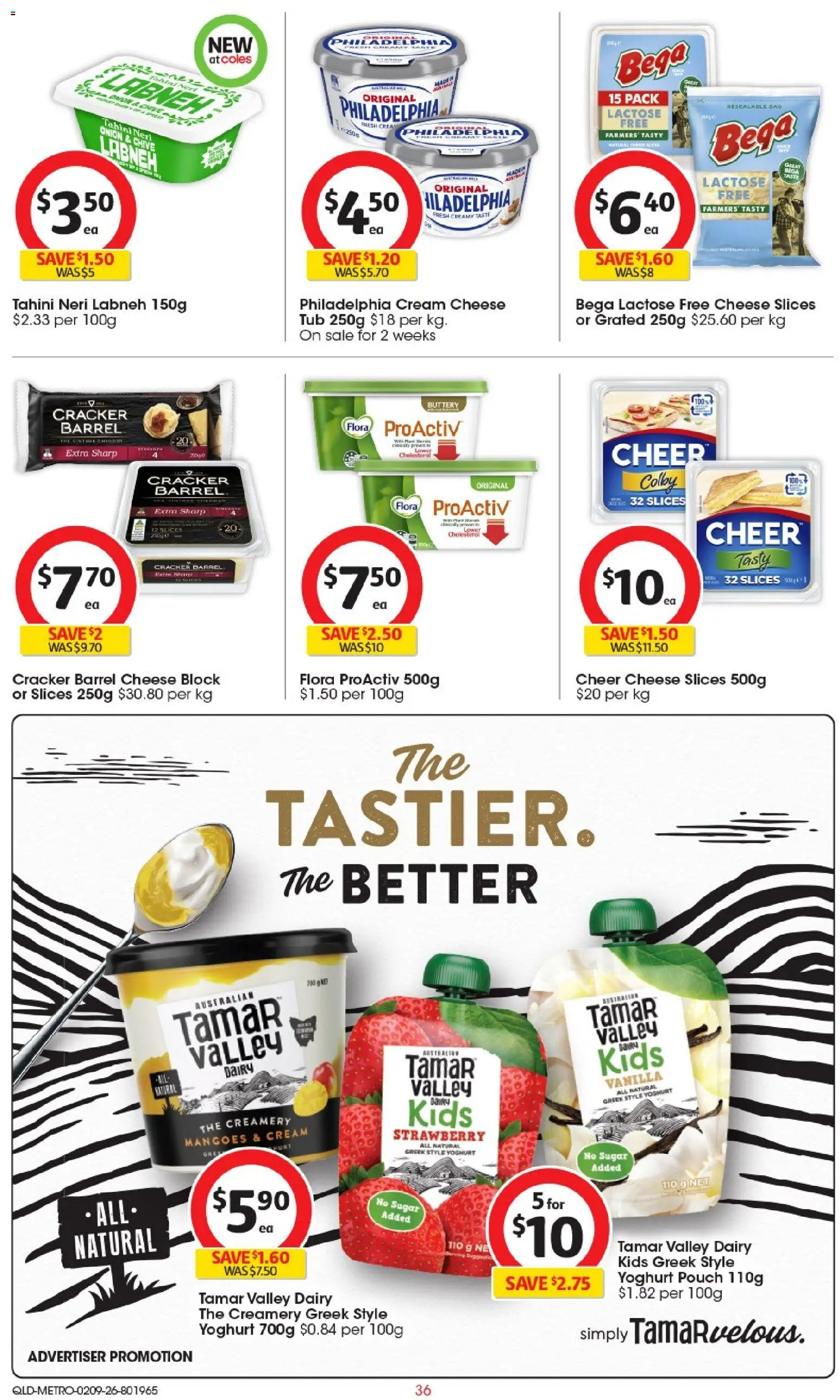 Coles catalogue - valid from 02/09/2026 | Page: 37 | Products: Cream cheese, Plant, Cream, Cheddar