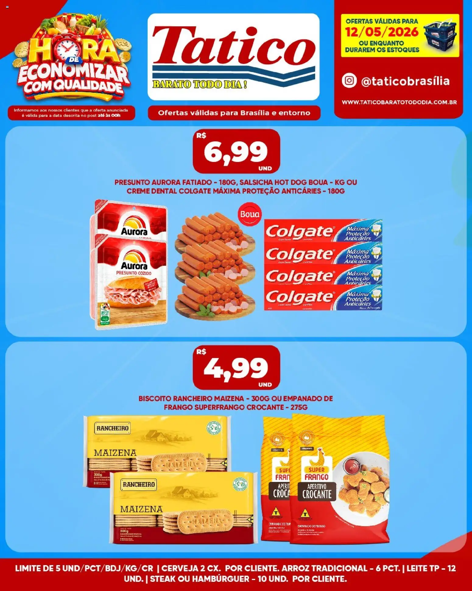 Tatico Folheto - válido de 12.05.2026 | Página: 6 | Produtos: Leite, Arroz, Creme, Hambúrguer