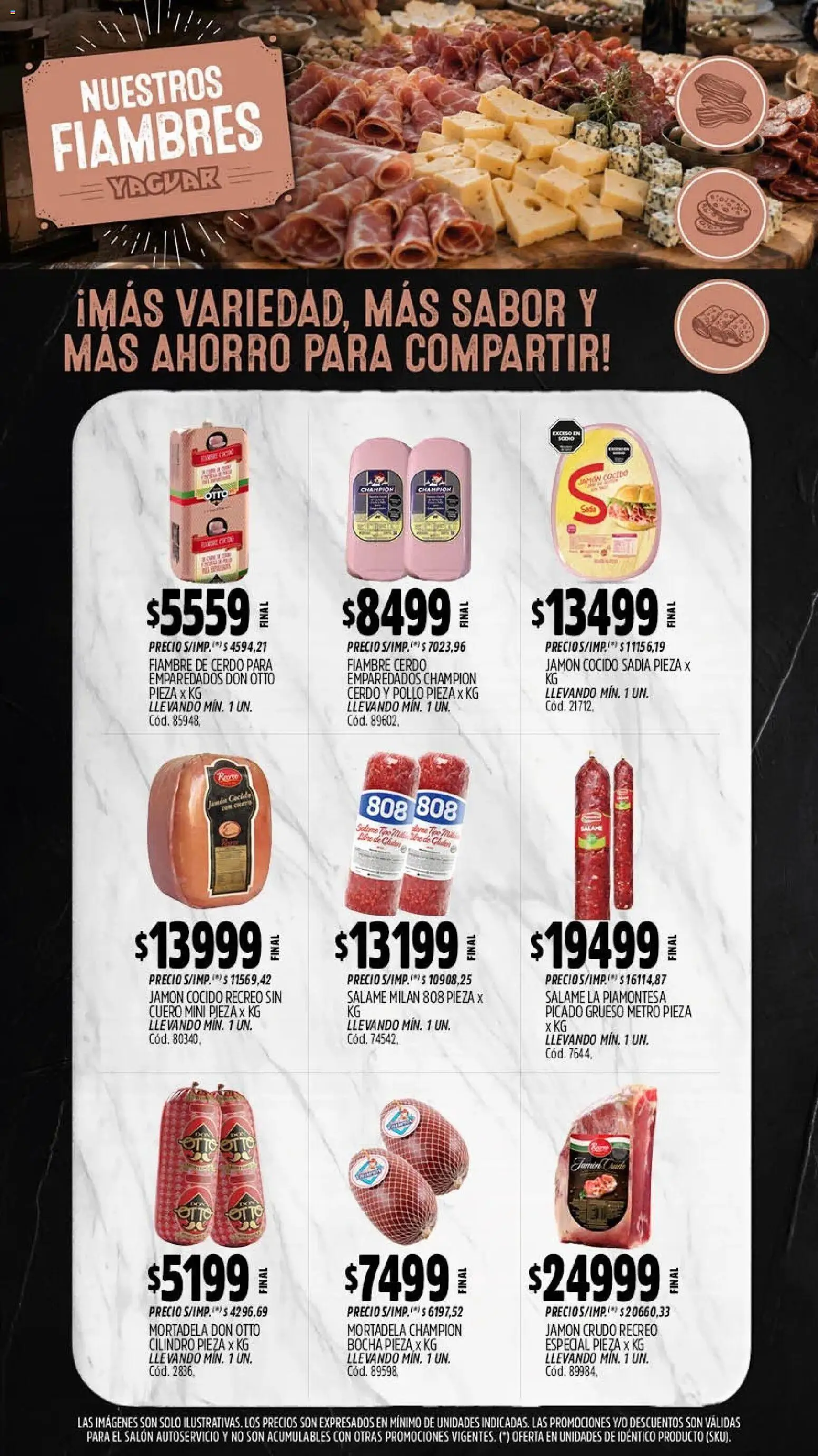 Yaguar - Oferta Semanal General Roca │ válido desde el 17/07/2026 | Página: 9 | Productos: Jamón crudo, Mortadela, Salame, Cerdo