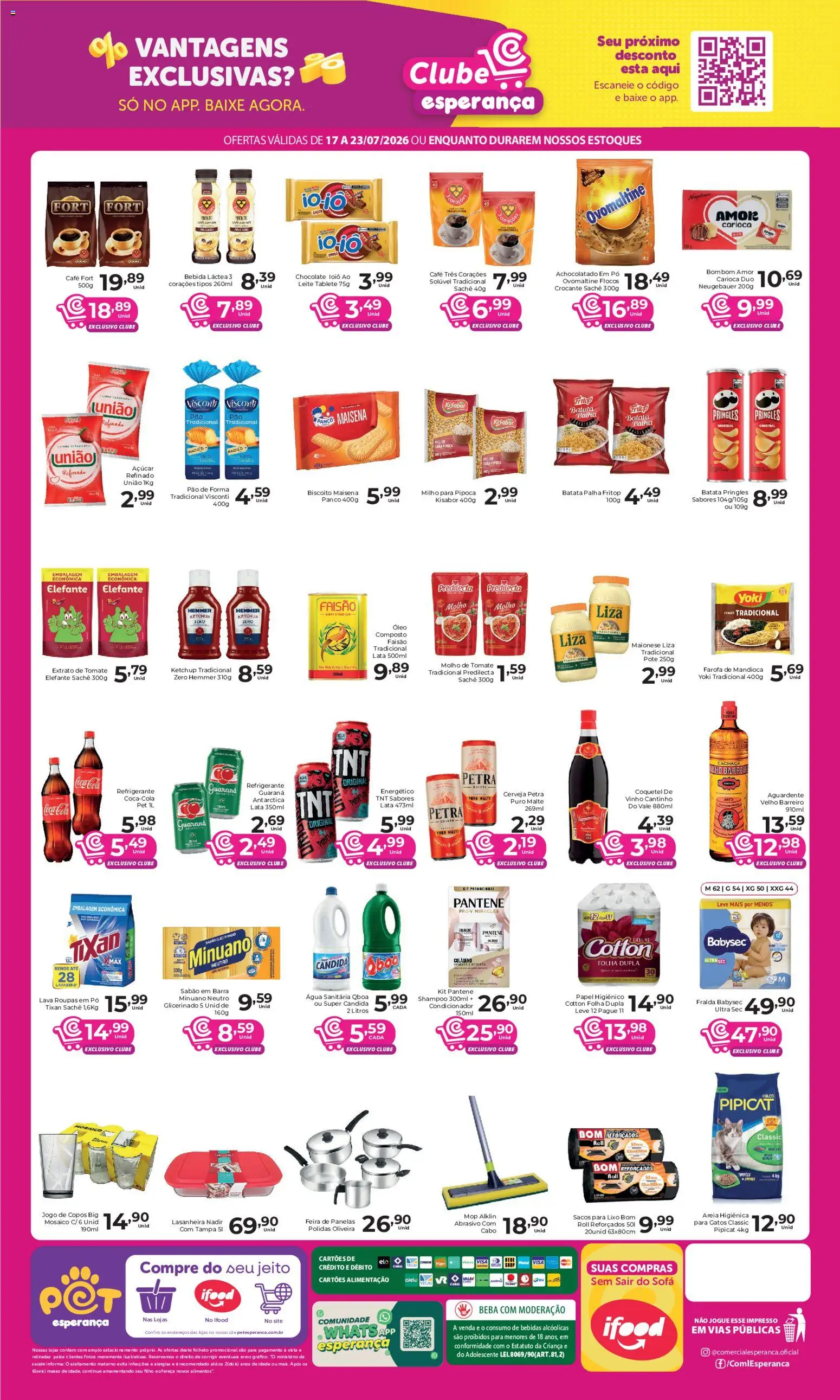 Comercial Esperança Folheto - válido de 17/07/2026 | Página: 2 | Produtos: Tres corações, Pó, Bebida, Água sanitária