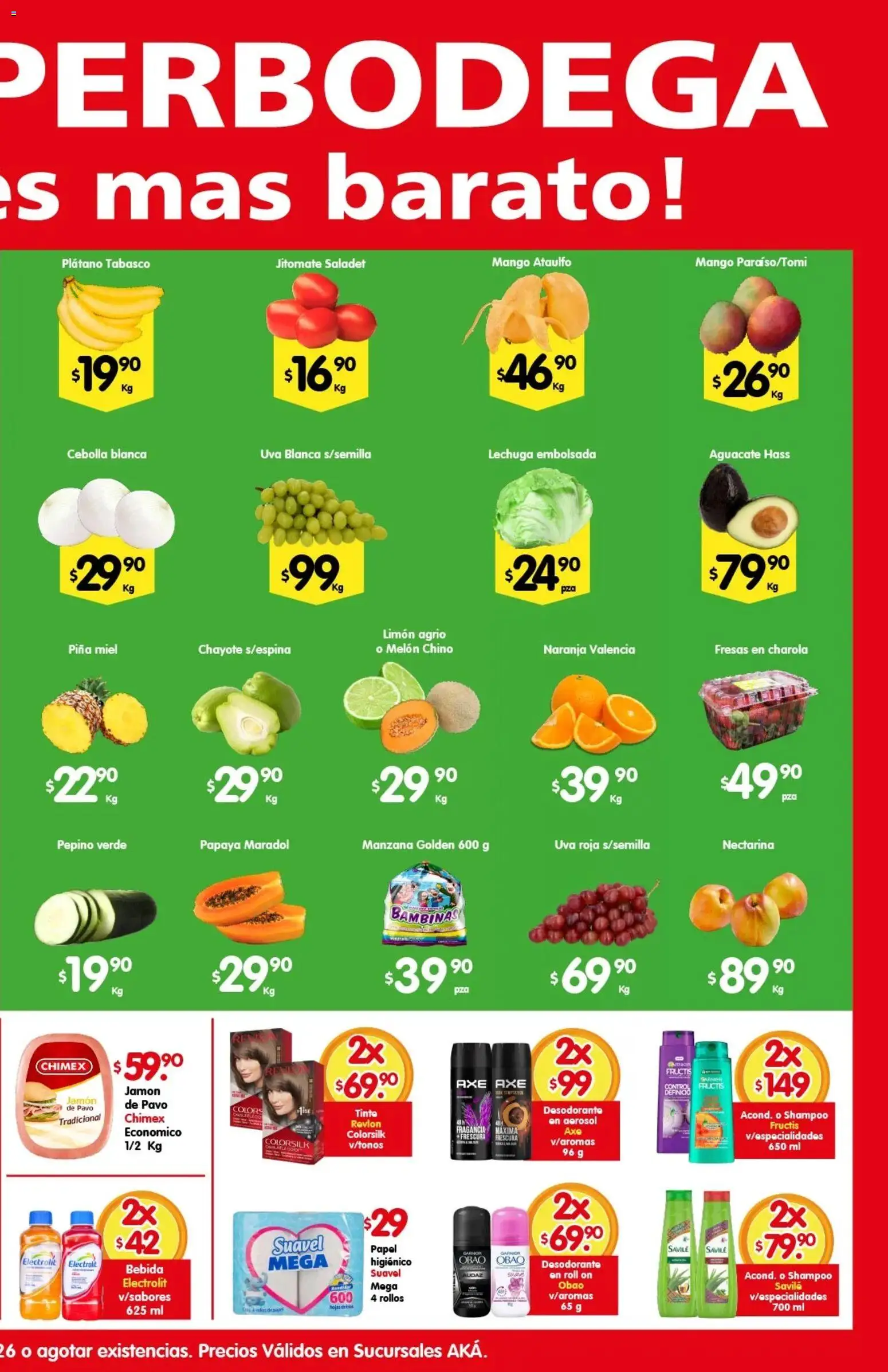 Nuevas ofertas de Arteli válidas en toda la República Mexicana desde el 30/06/2026. ¡Encuentra las mejores ofertas en Arteli folleto Aká Super Bodega! | Página: 2 | Productos: Melón, Jamón, Uva, Fragancia