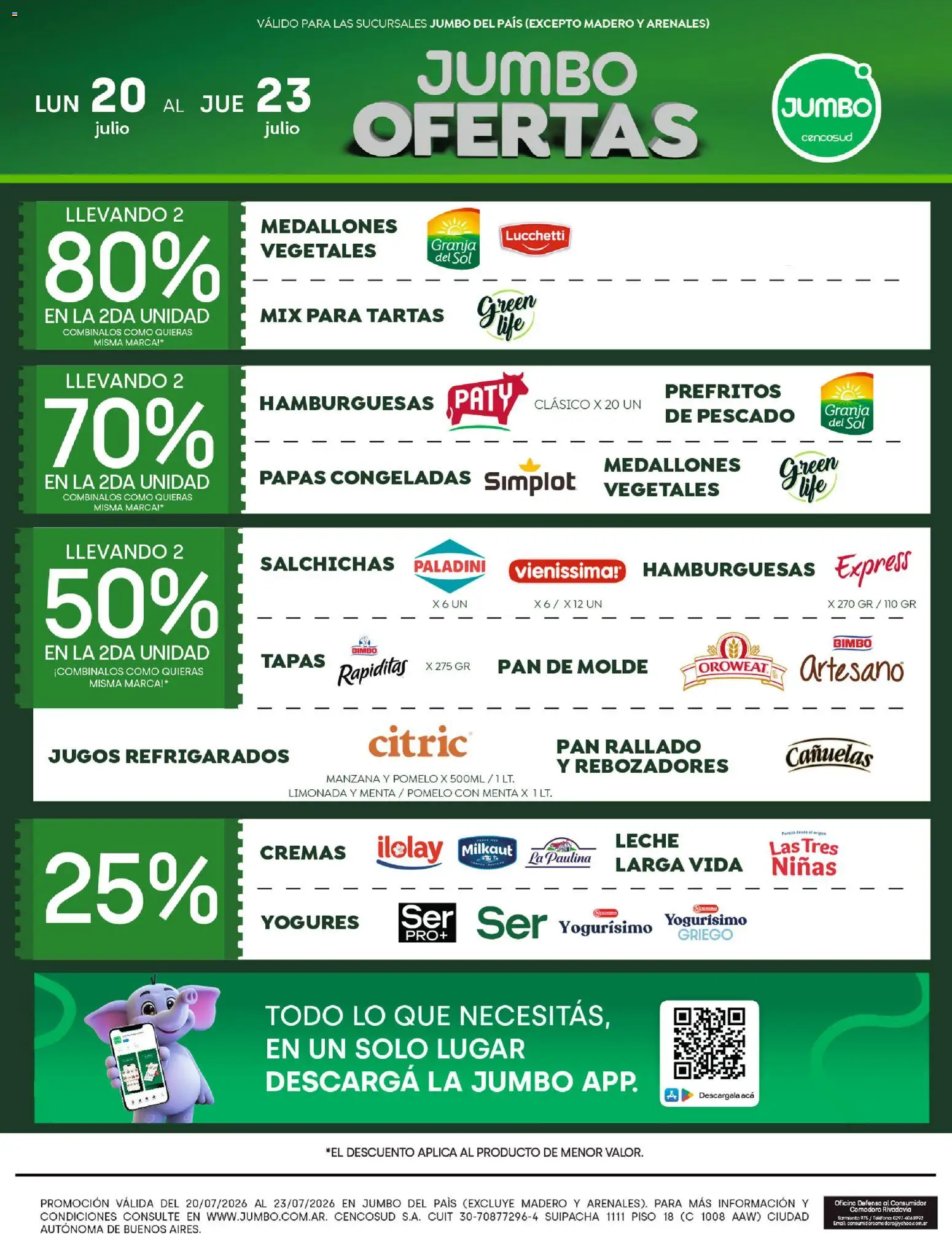 Jumbo ofertas │ válido desde el 20/07/2026 | Página: 2 | Productos: Manzana, Pomelo, Leche, Pan rallado