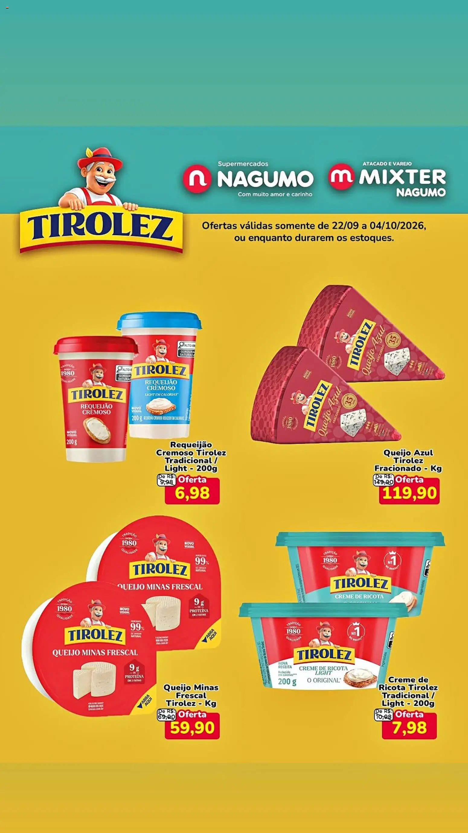 Nagumo Folheto - válido de 22/09/2026 | Página: 1 | Produtos: Remo, Queijo, Creme, Requeijão