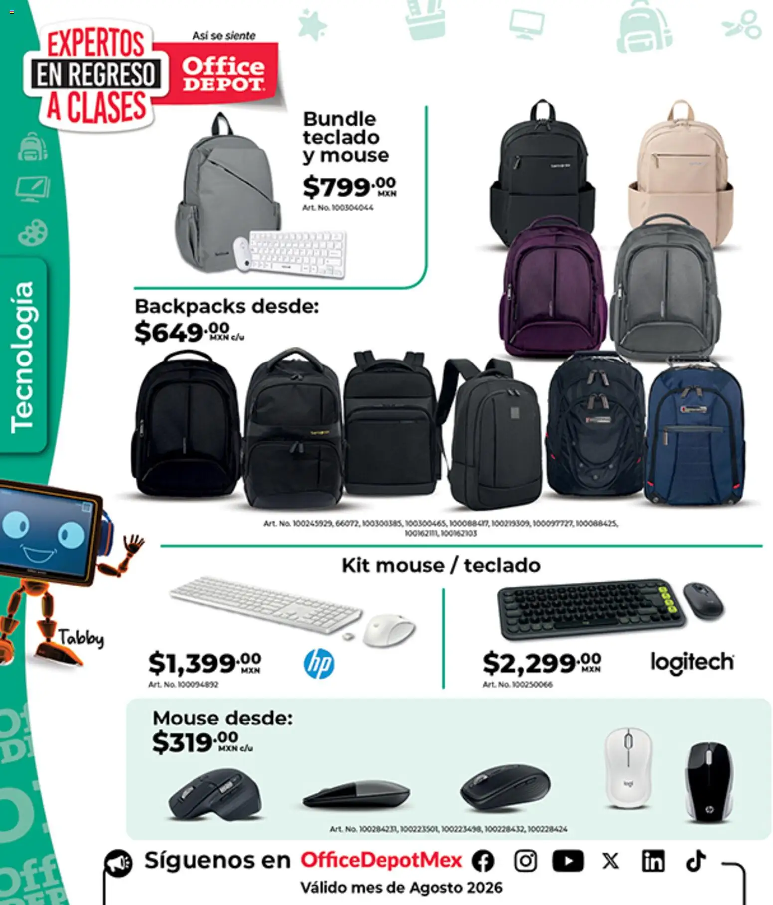 Nuevas ofertas de Office Depot válidas en toda la República Mexicana desde el 01/08/2026. ¡Encuentra las mejores ofertas en Office Depot catálogo! | Página: 27 | Productos: Mouse, Teclado