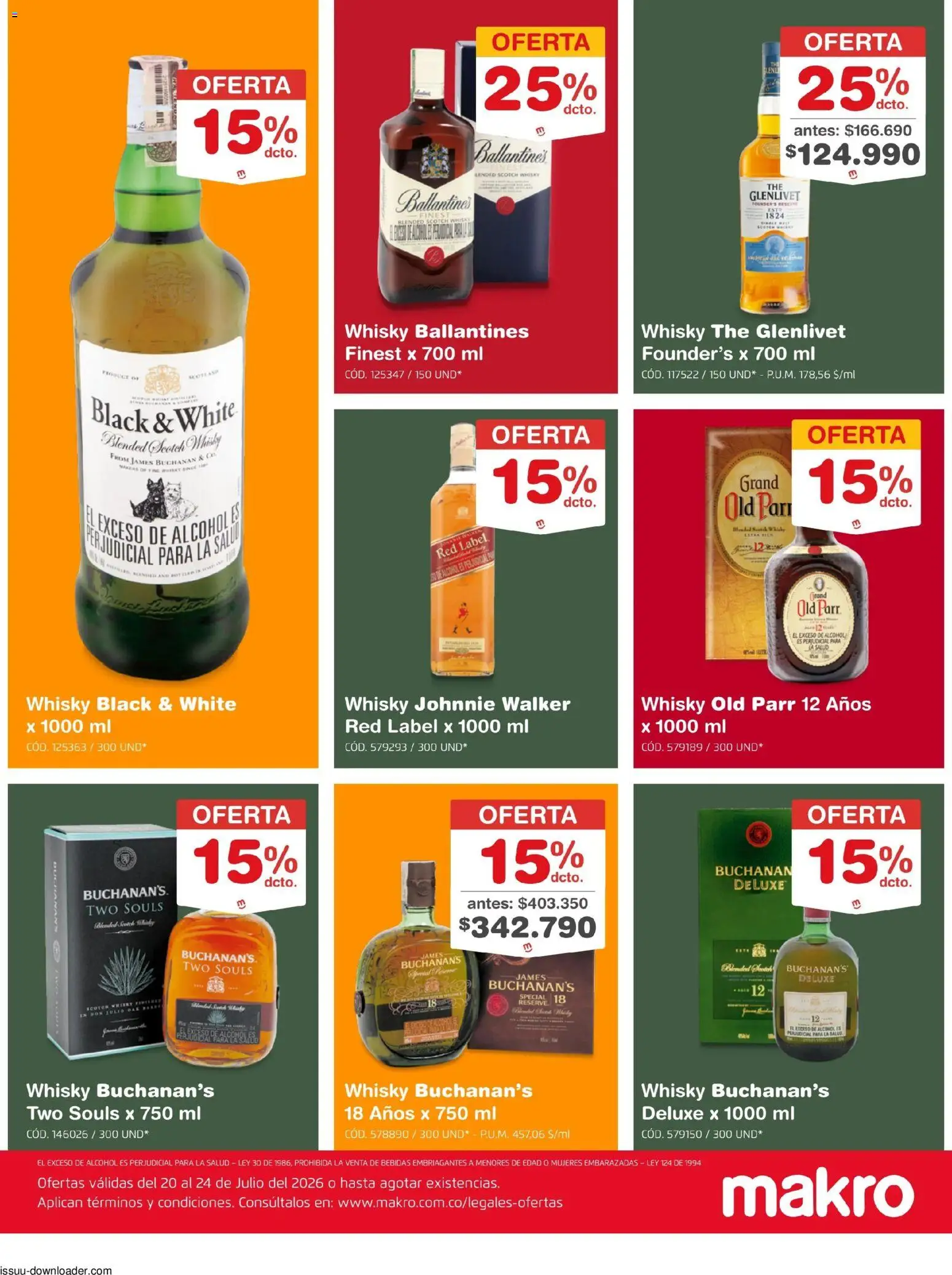 Makro revista - valida desde el 20/07/2026 | Página: 5 | Productos: Whisky, Sales, Tintura