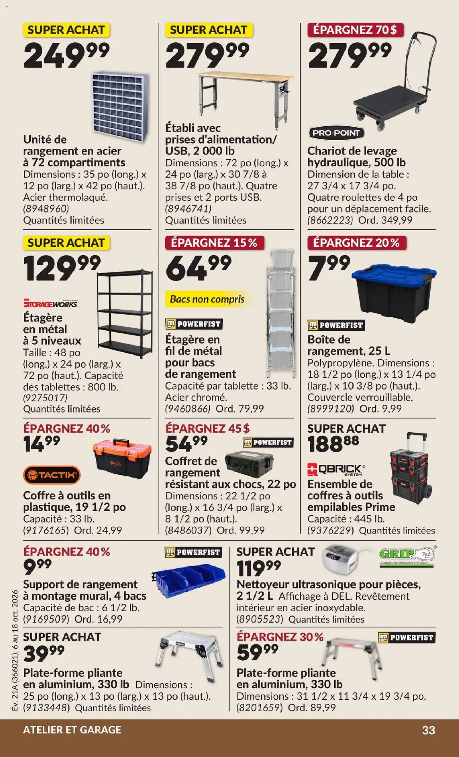 Princess Auto flyer valid from Oct 6, 2026 | Page: 38 | Products: Table