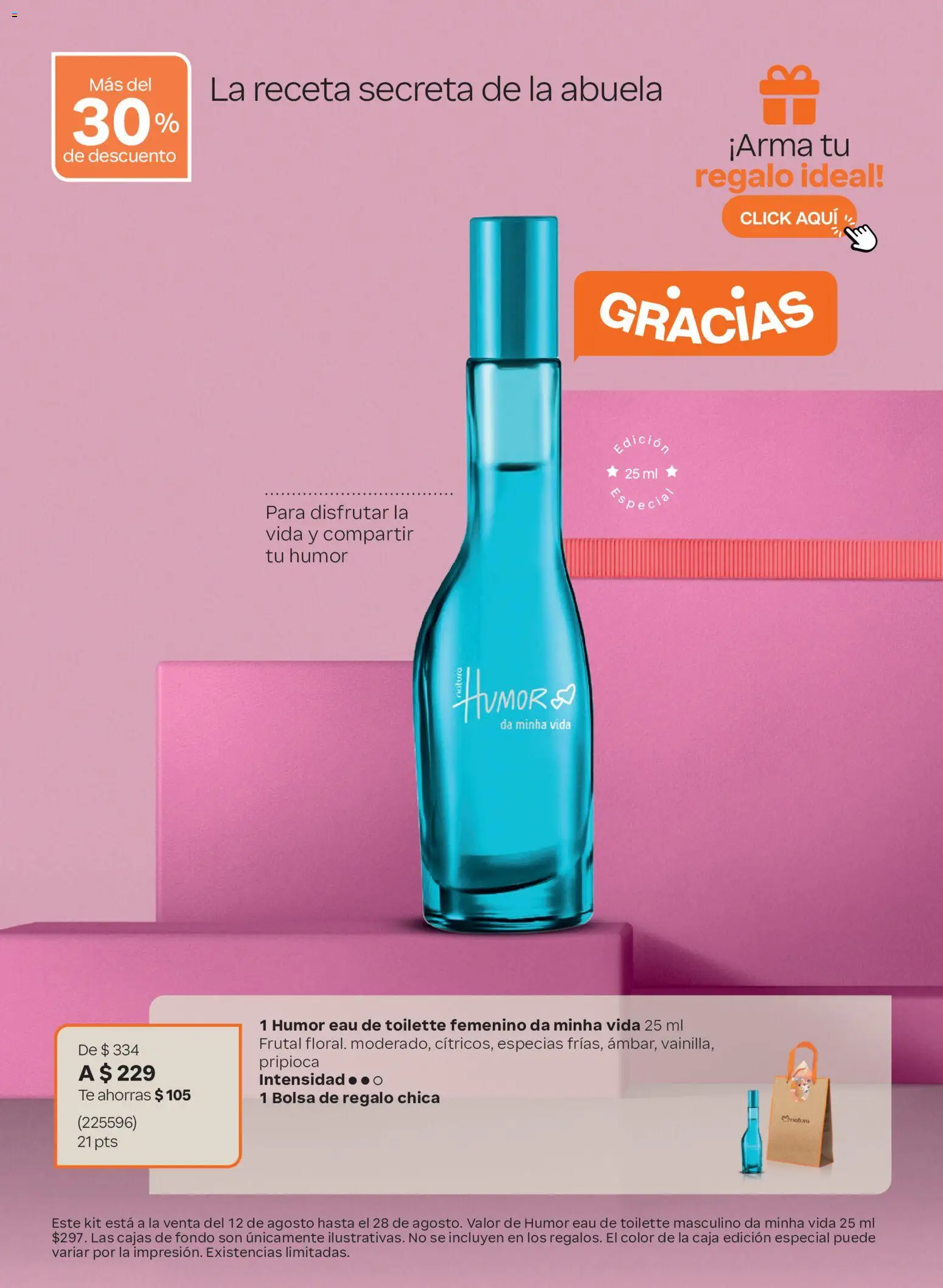 Nuevas ofertas de Natura válidas en toda la República Mexicana desde el 12/08/2026. ¡Encuentra las mejores ofertas en Natura Día de los Abuelos 2026! | Página: 8 | Productos: Bolsa, Té, Caja, Eau de toilette