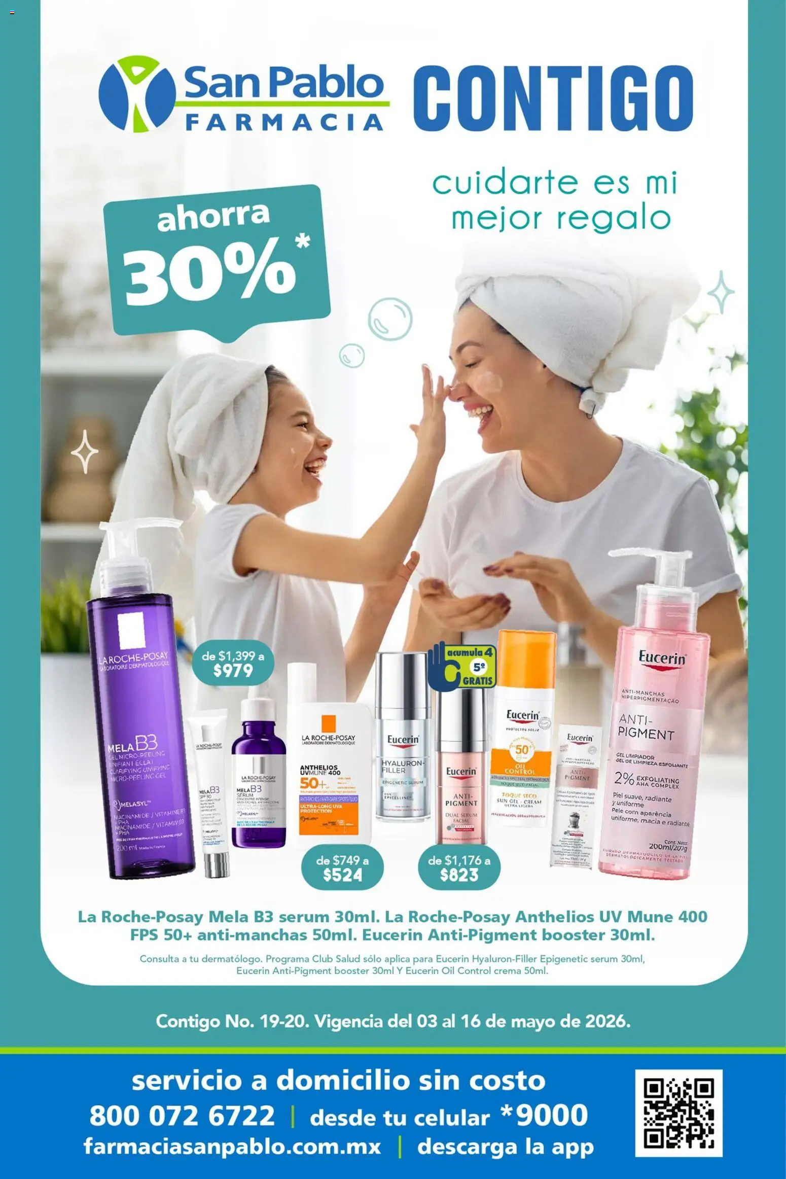 Nuevas ofertas de Farmacia San Pablo válidas en toda la República Mexicana desde el 03.05.2026. ¡Encuentra las mejores ofertas en Farmacia San Pablo catálogo! | Página: 1 | Productos: Serum, Crema, Uva, Radiante