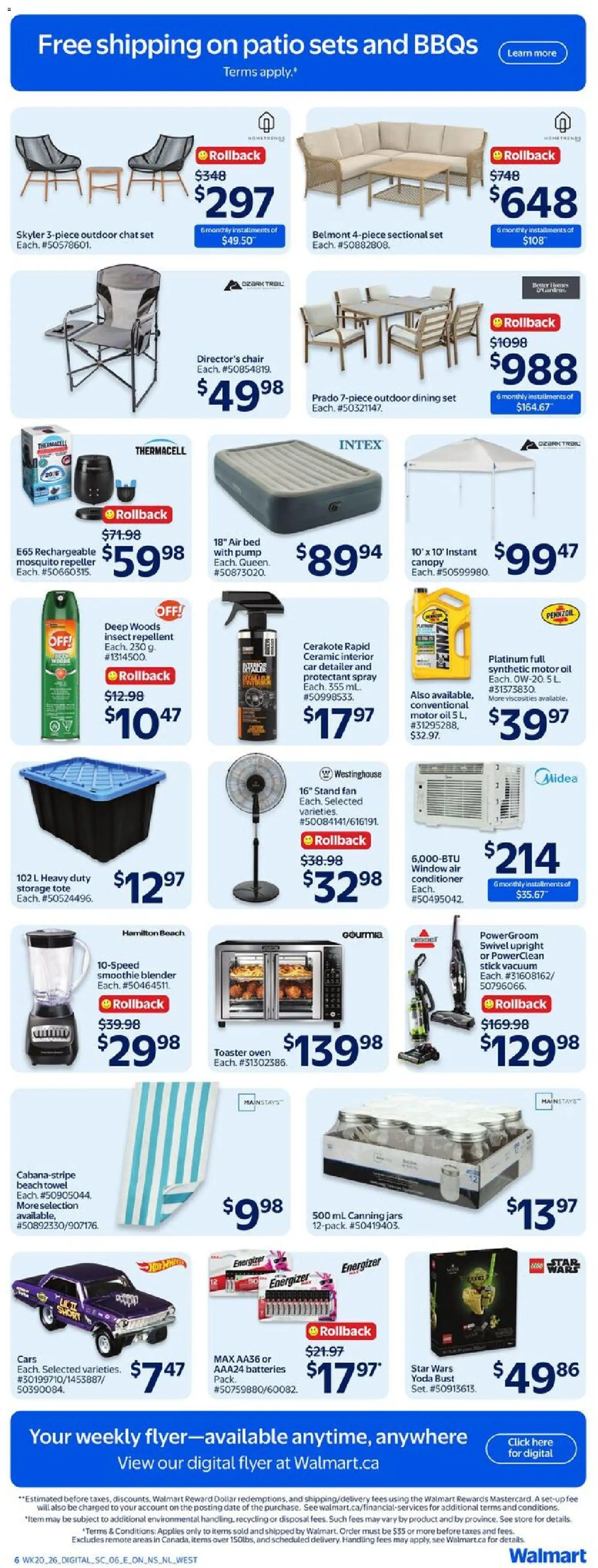 Walmart flyer valid from 11.06.2026 | Page: 9 | Products: Oven, Bed, Chair, Oil