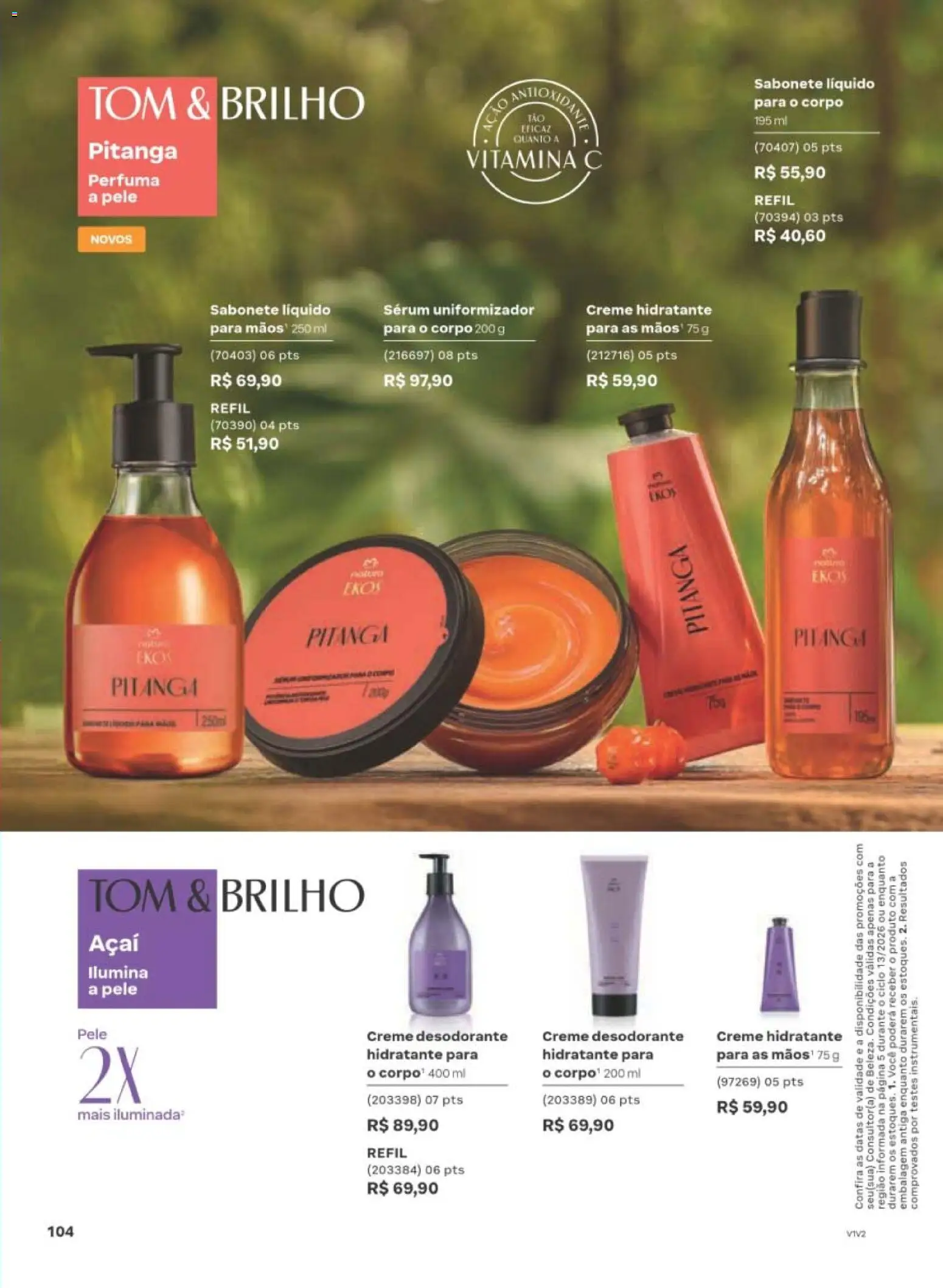 Natura Folheto - válido de 10/08/2026 | Página: 107 | Produtos: Sérum, Creme, Sabonete, Açaí