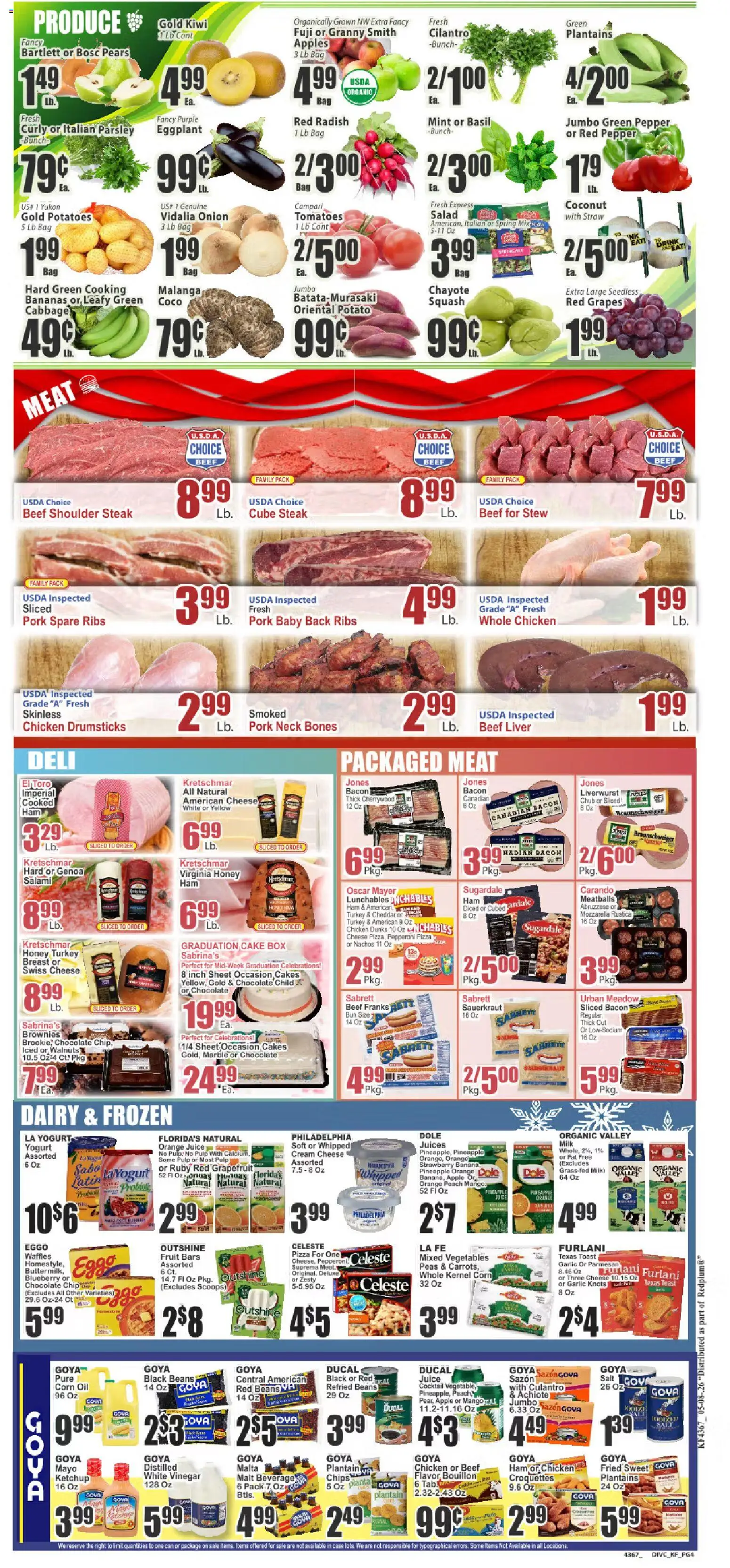 Key Food Weekly Ad - valid from 08.05.2026 | Page: 4 | Products: Corn, Potatoes, Vegetables, Mango
