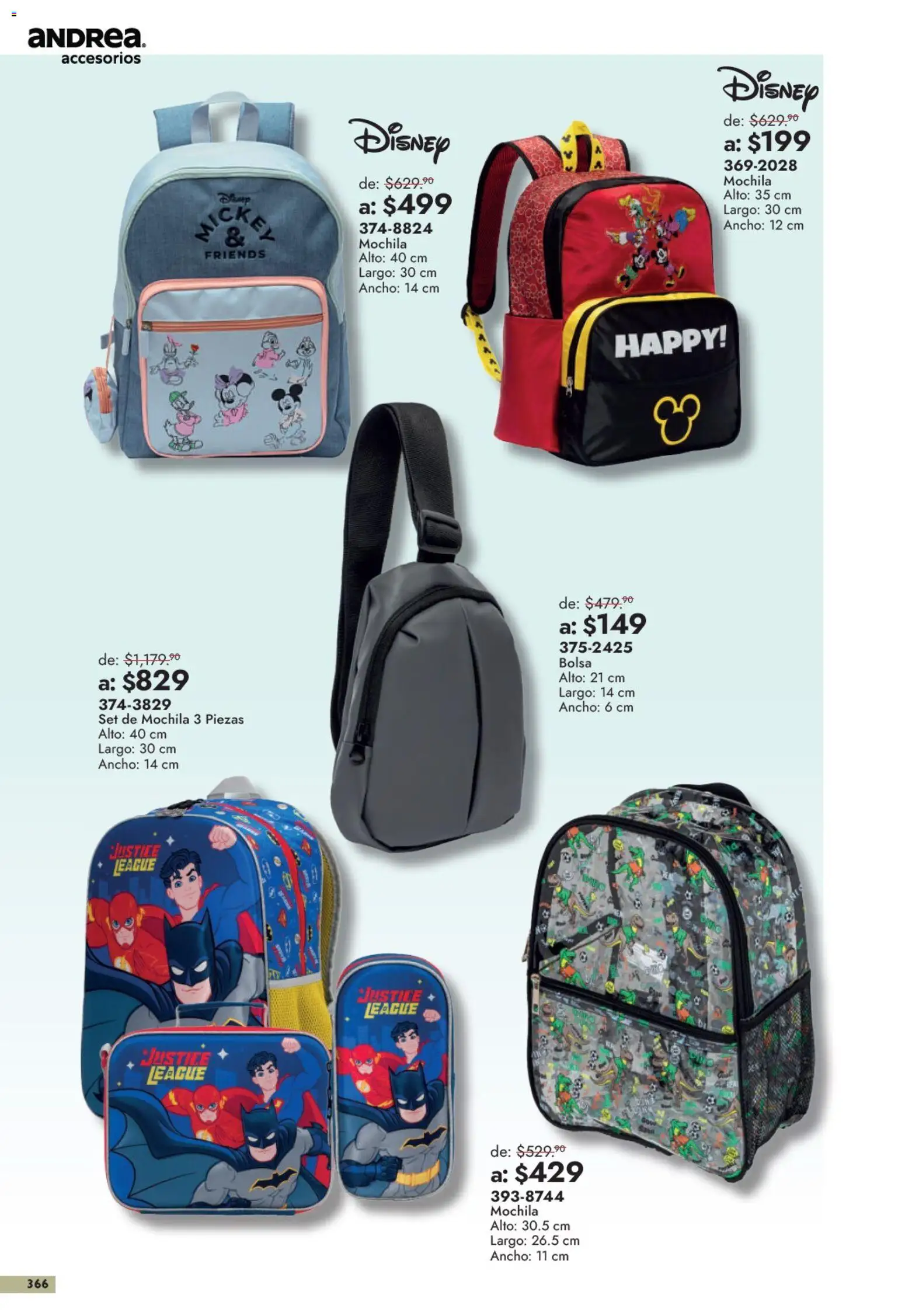 Nuevas ofertas de Andrea válidas en toda la República Mexicana desde el 13/09/2026. ¡Encuentra las mejores ofertas en Andrea catálogo Outlet! | Página: 366 | Productos: Bolsa, Mochila