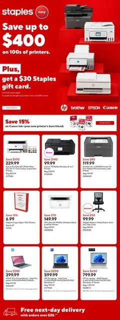 Preview of Staples weekly flyer / circulaire from shop Staples valid from Sep 11, 2026