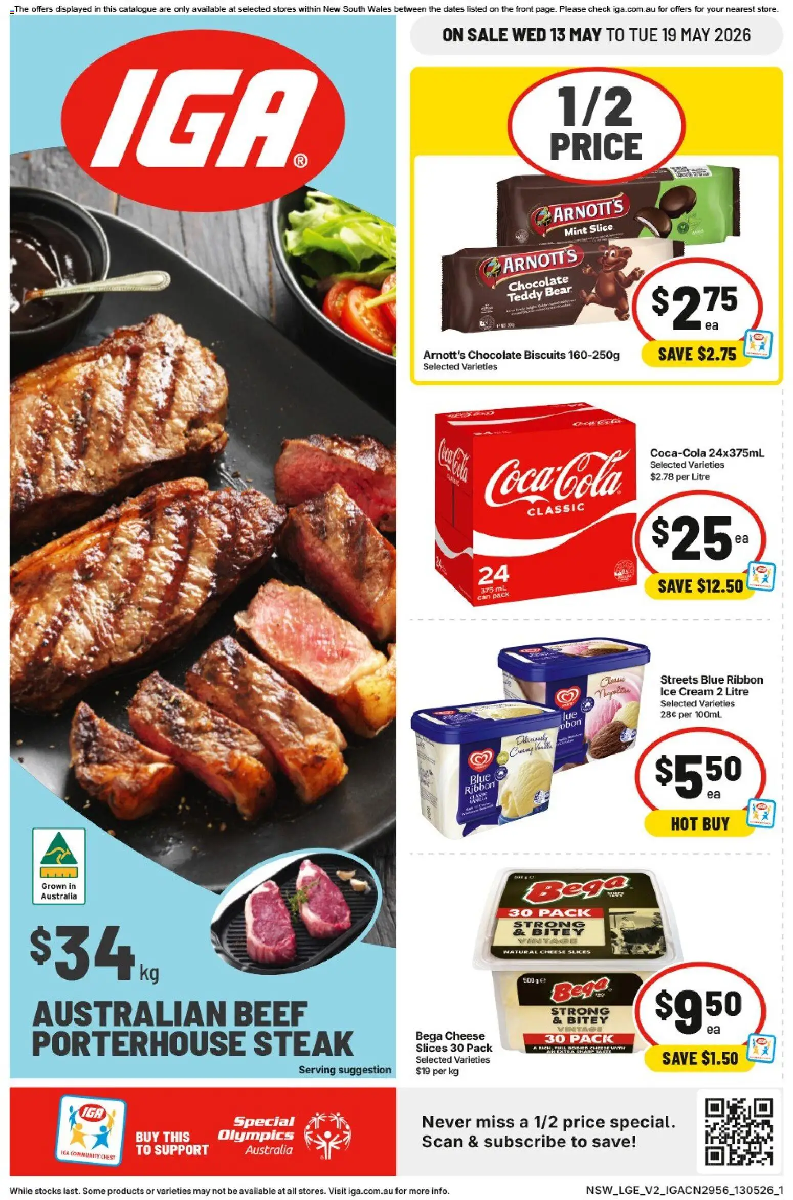 IGA catalogue - valid from 13.05.2026 | Page: 1 | Products: Cheese, Cream, Biscuits, Ice cream