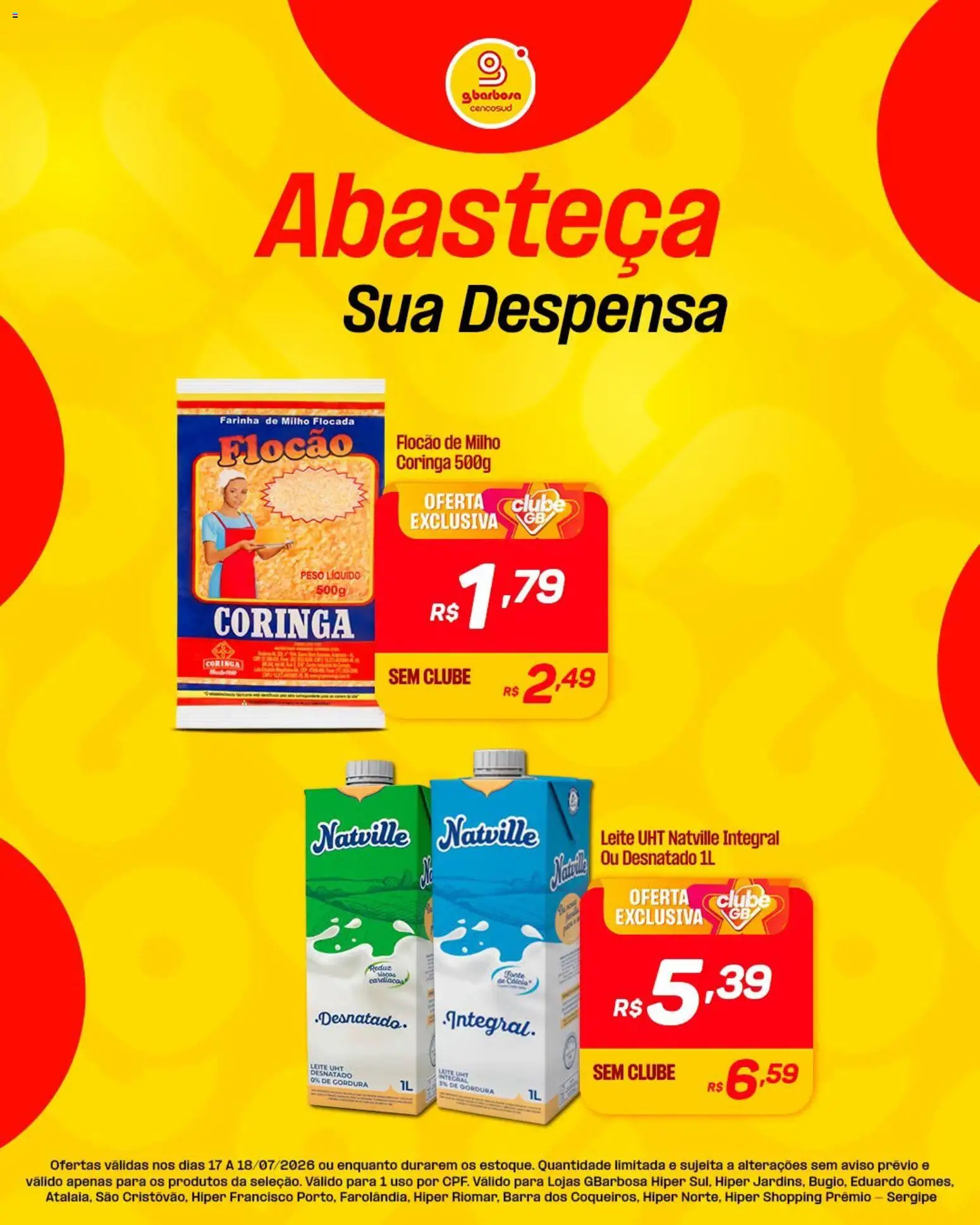 Gbarbosa Folheto - válido de 17/07/2026 | Página: 2 | Produtos: Leite