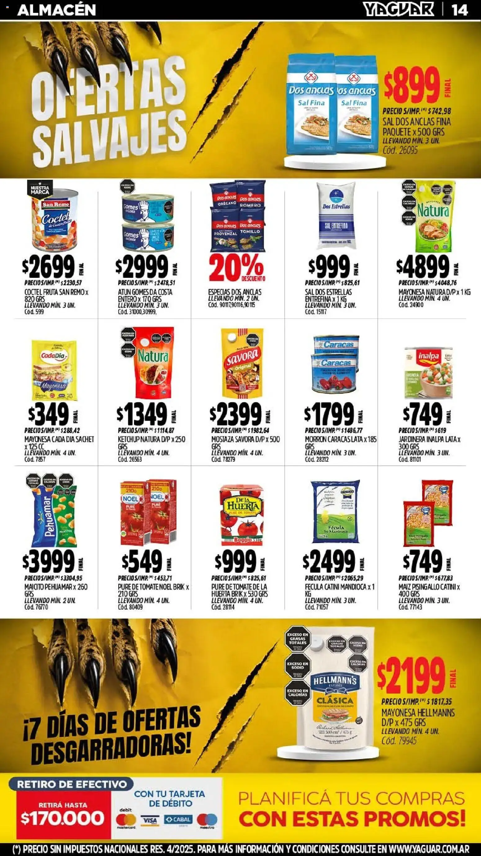 Yaguar - Oferta Semanal Misiones │ válido desde el 03/08/2026 | Página: 15 | Productos: Mayonesa, Maiz, Sal, Orégano