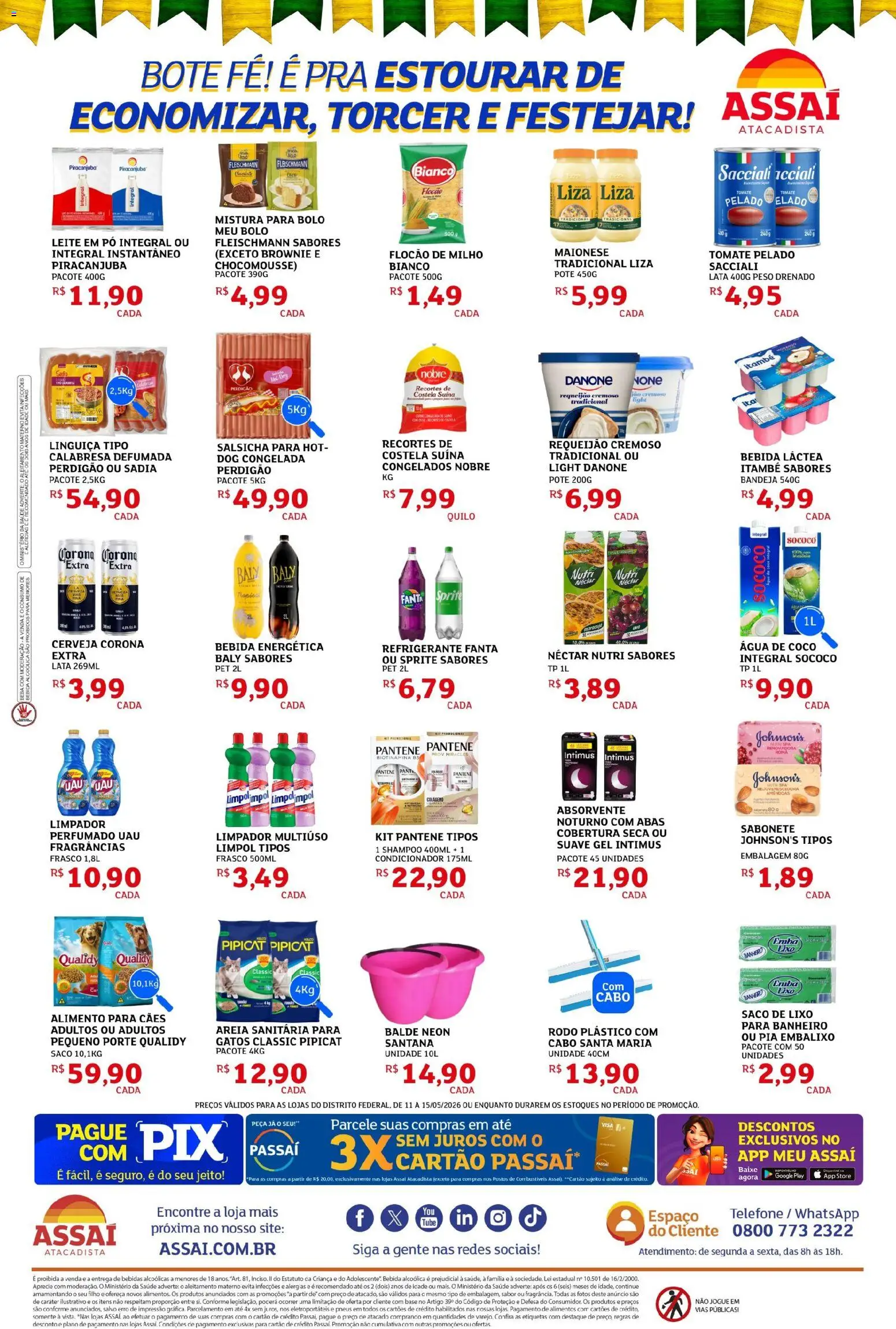 Assaí Atacadista Folheto - válido de 11.05.2026 | Página: 2 | Produtos: Pó, Pneus, Bandeja, Cabo